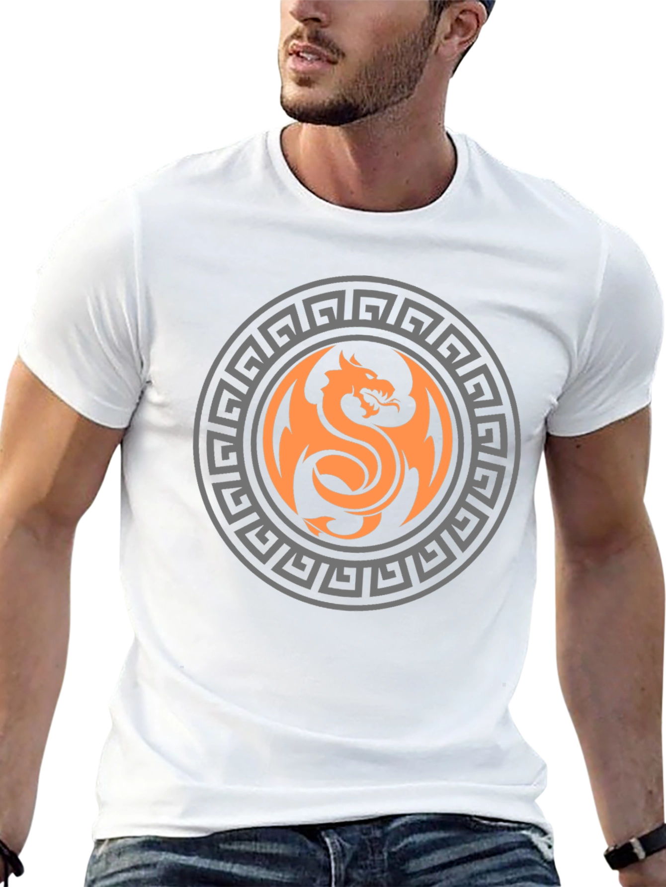 Dragon Circle Graphic Print T-Shirt - Bold & Stylish
