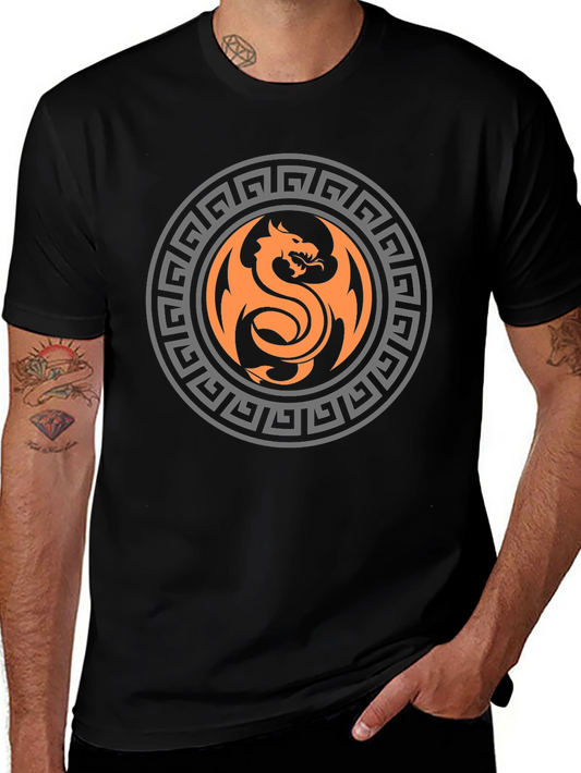 Dragon Circle Graphic Print T-Shirt - Bold & Stylish