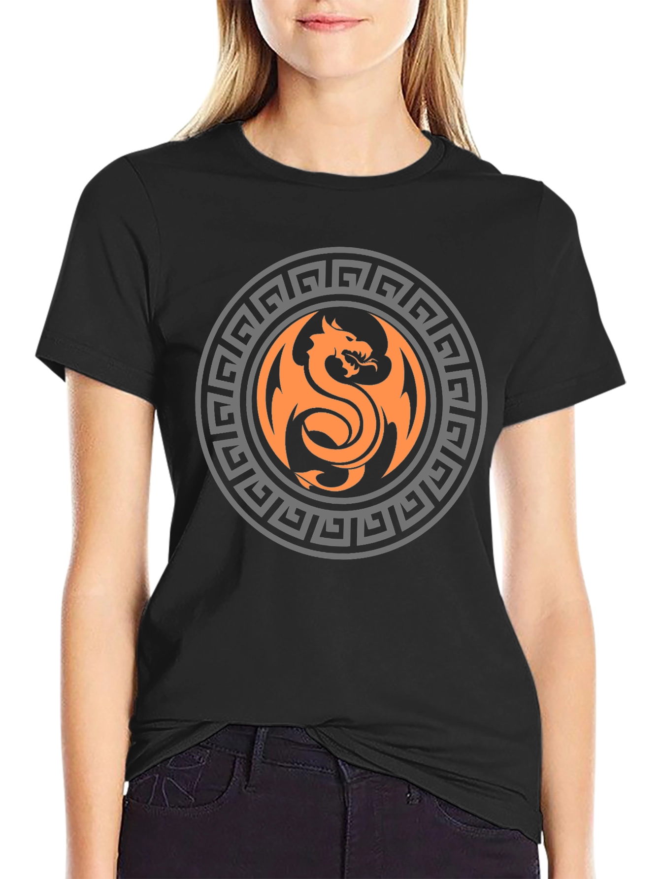Dragon Circle Graphic Print T-Shirt - Bold & Stylish