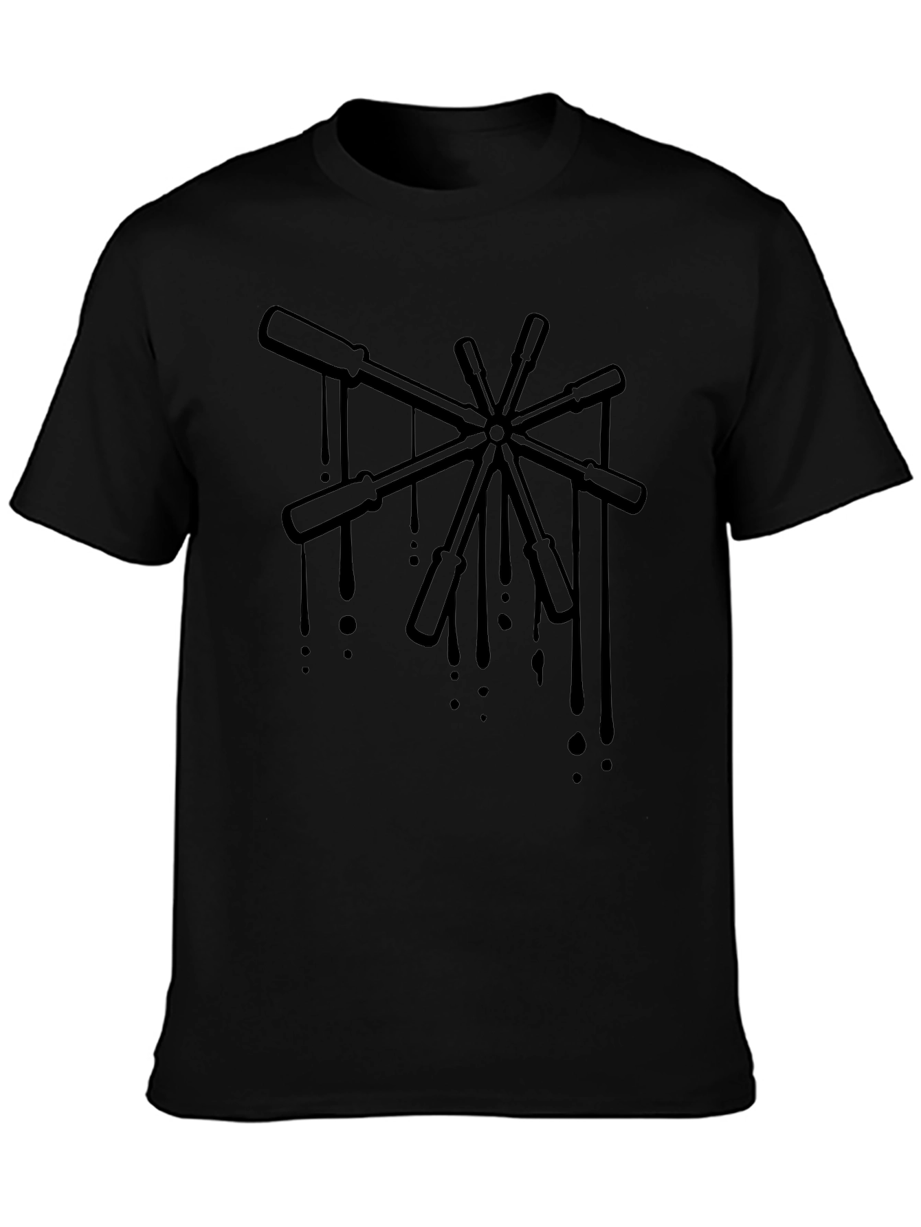 Screwdriver Drip Graphic T-Shirt - Black