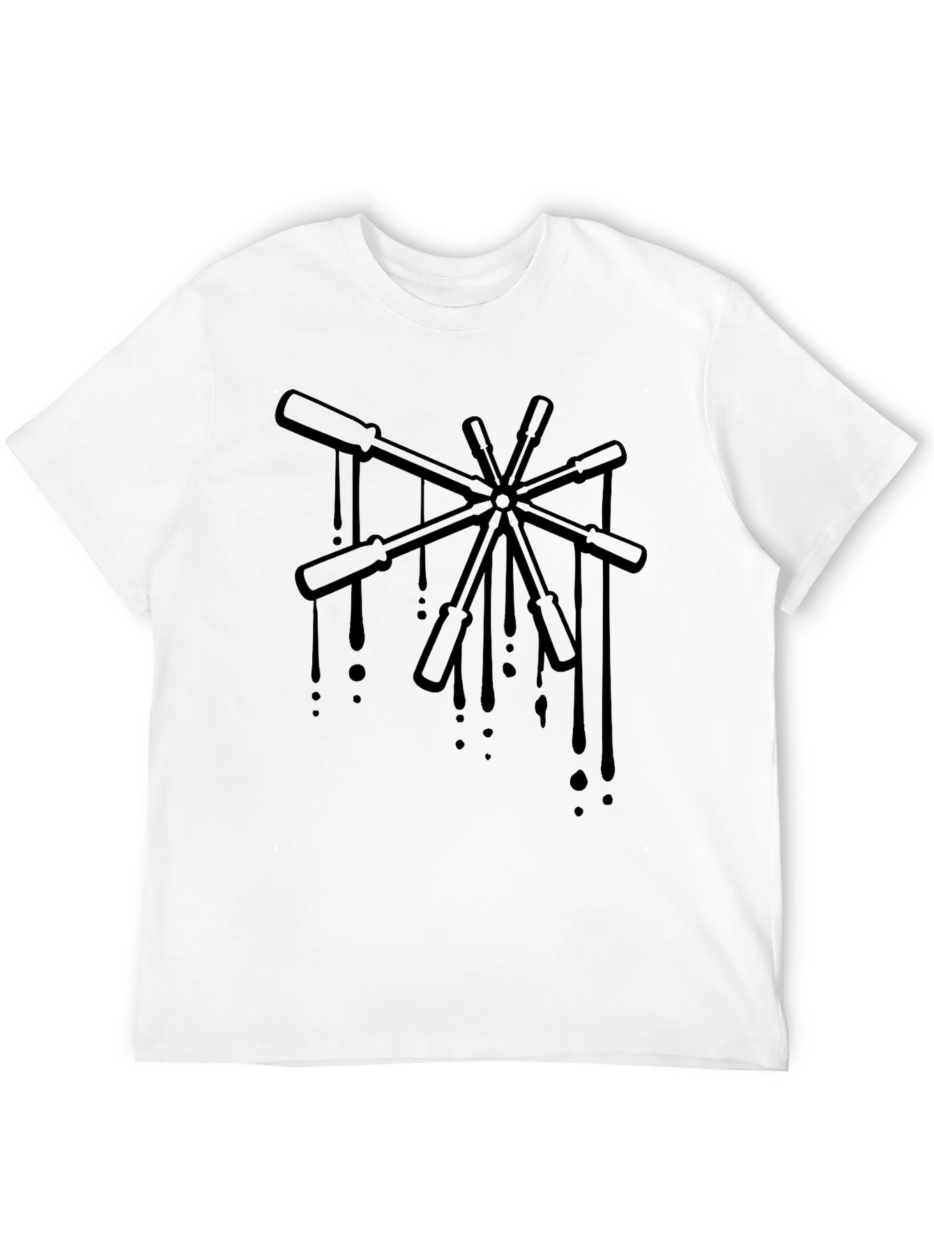 Screwdriver Drip Graphic T-Shirt - Black