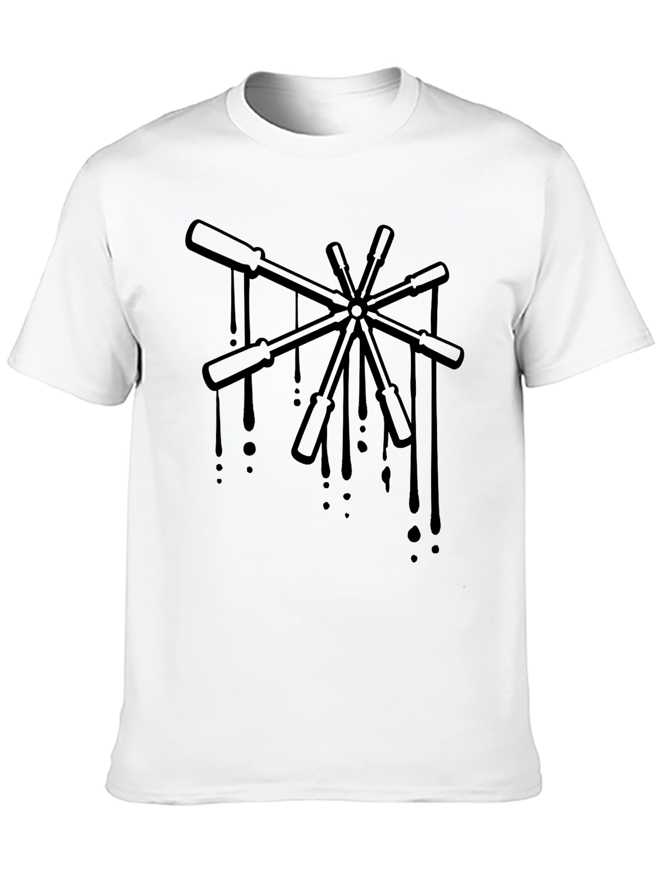 Screwdriver Drip Graphic T-Shirt - Black
