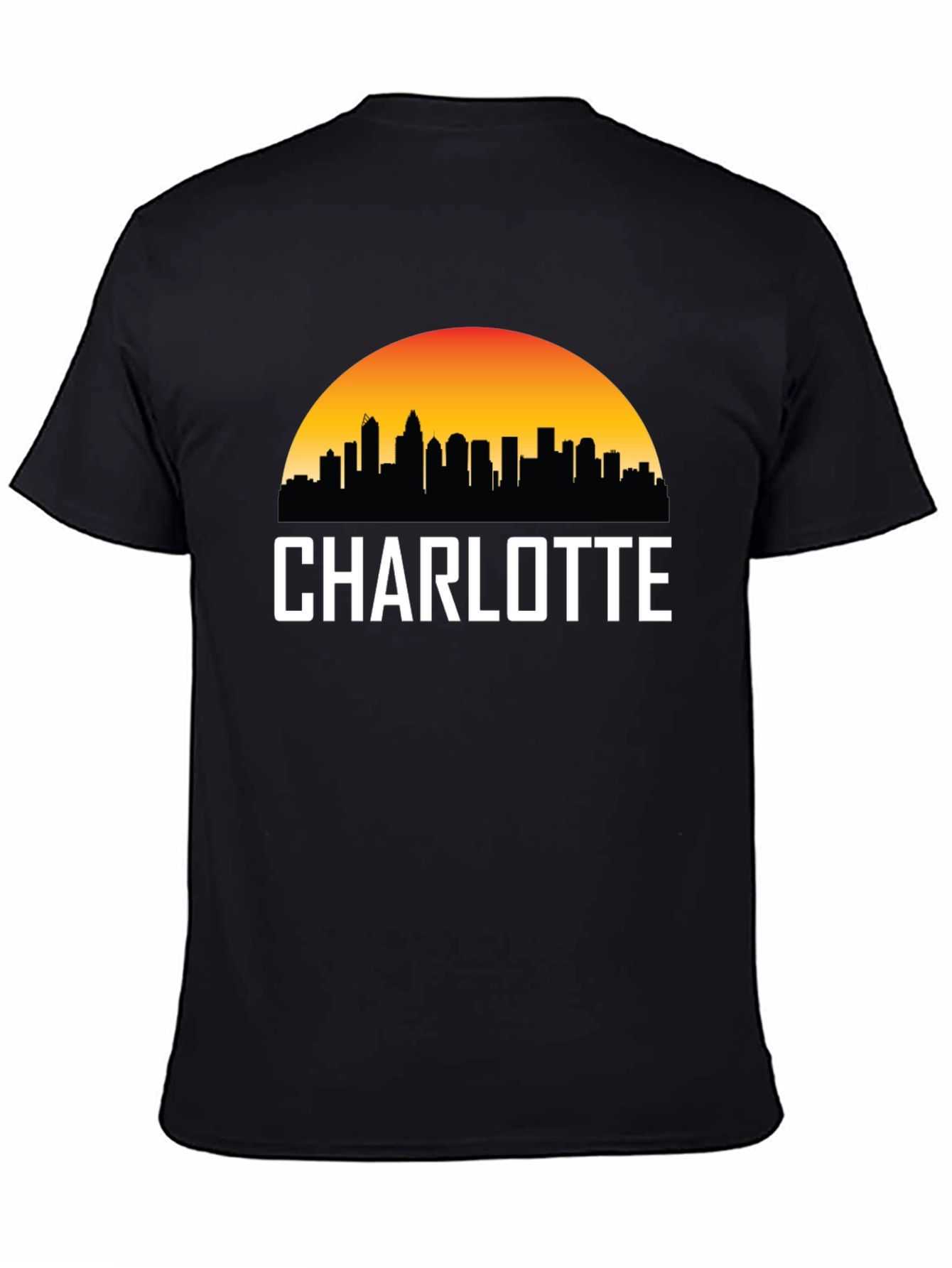 Charlotte Skyline Black T-Shirt