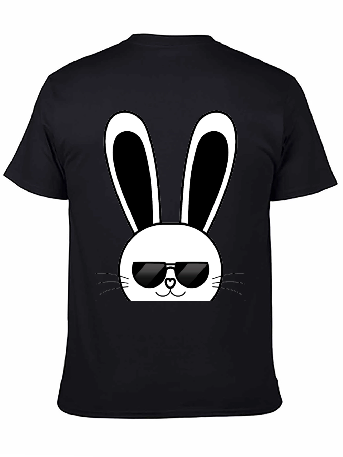 Cool Bunny Graphic Tee - Black Cotton T-Shirt