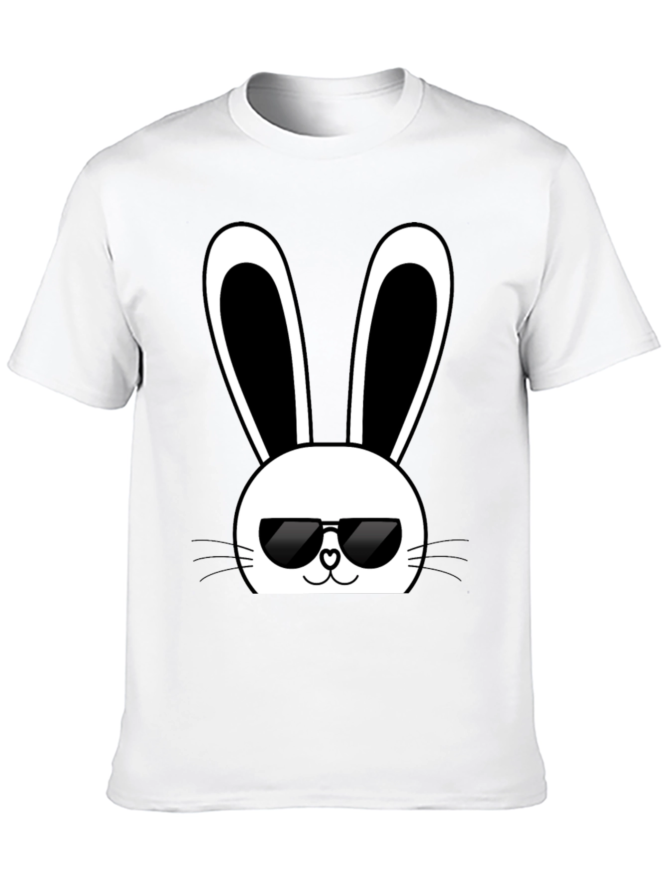 Cool Bunny Graphic Tee - Black Cotton T-Shirt