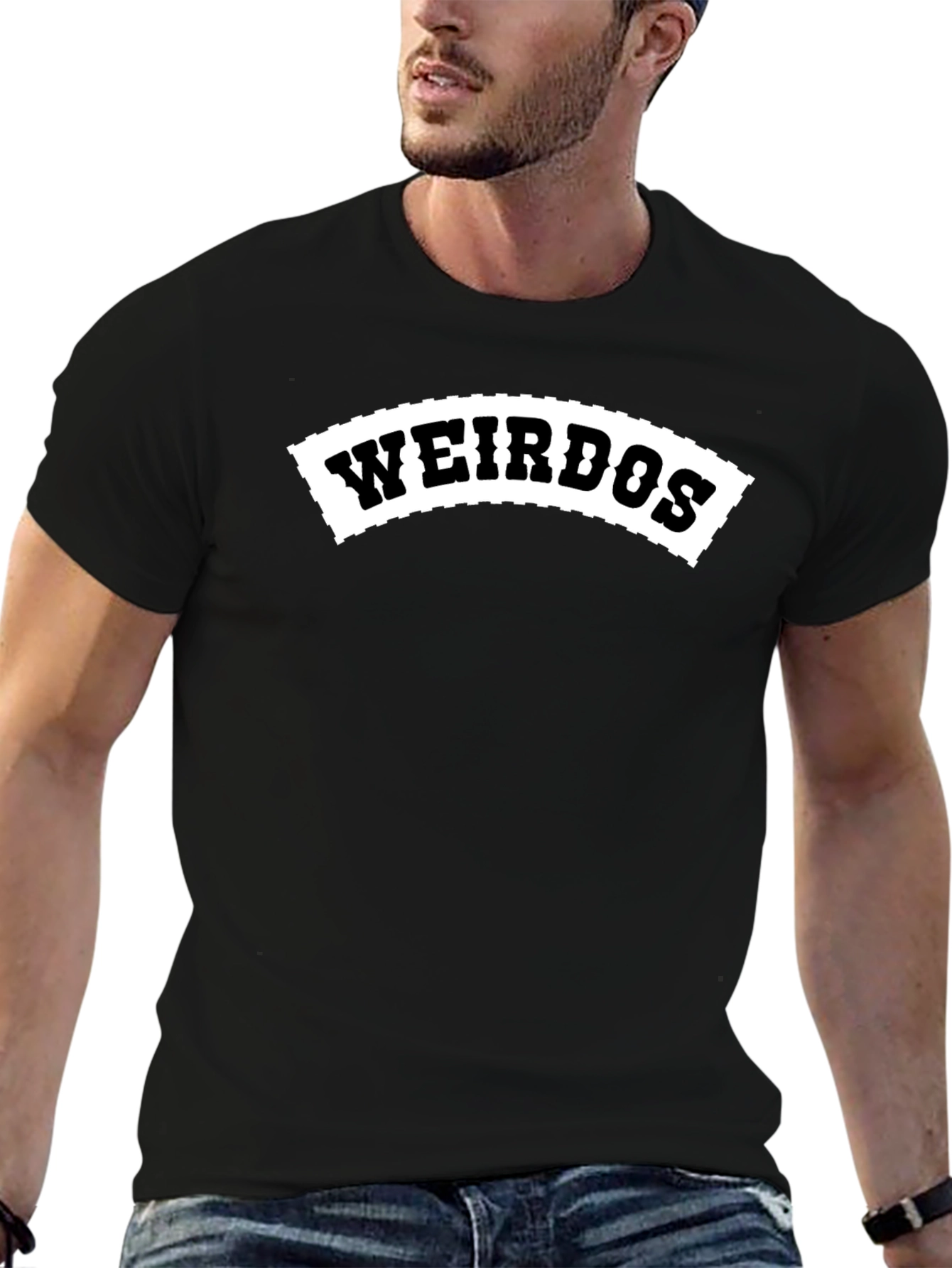 Weirdos Graphic T-Shirt - Black Crew Neck Tee