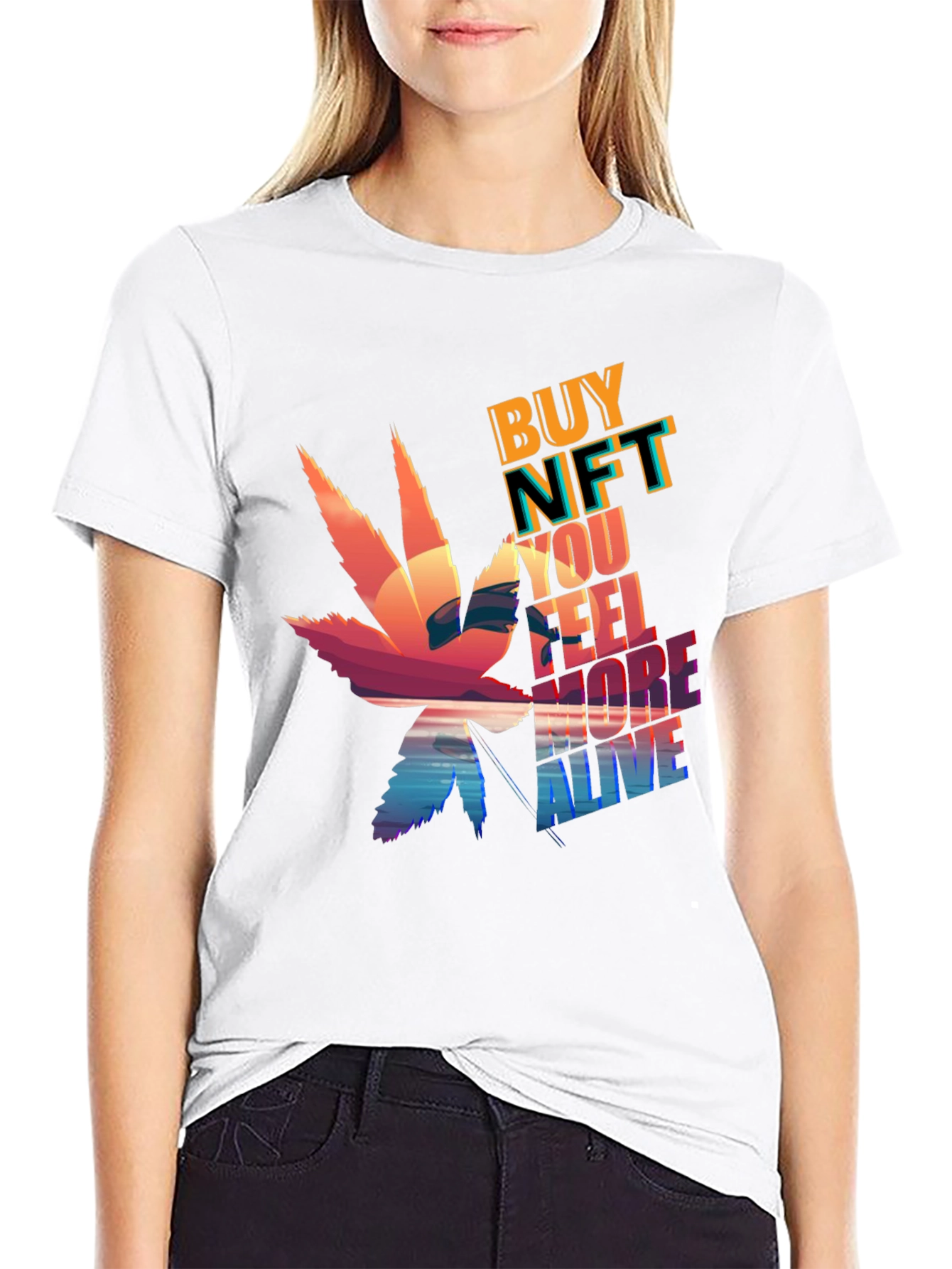 Buy NFT Feel More Alive Black Graphic T-Shirt