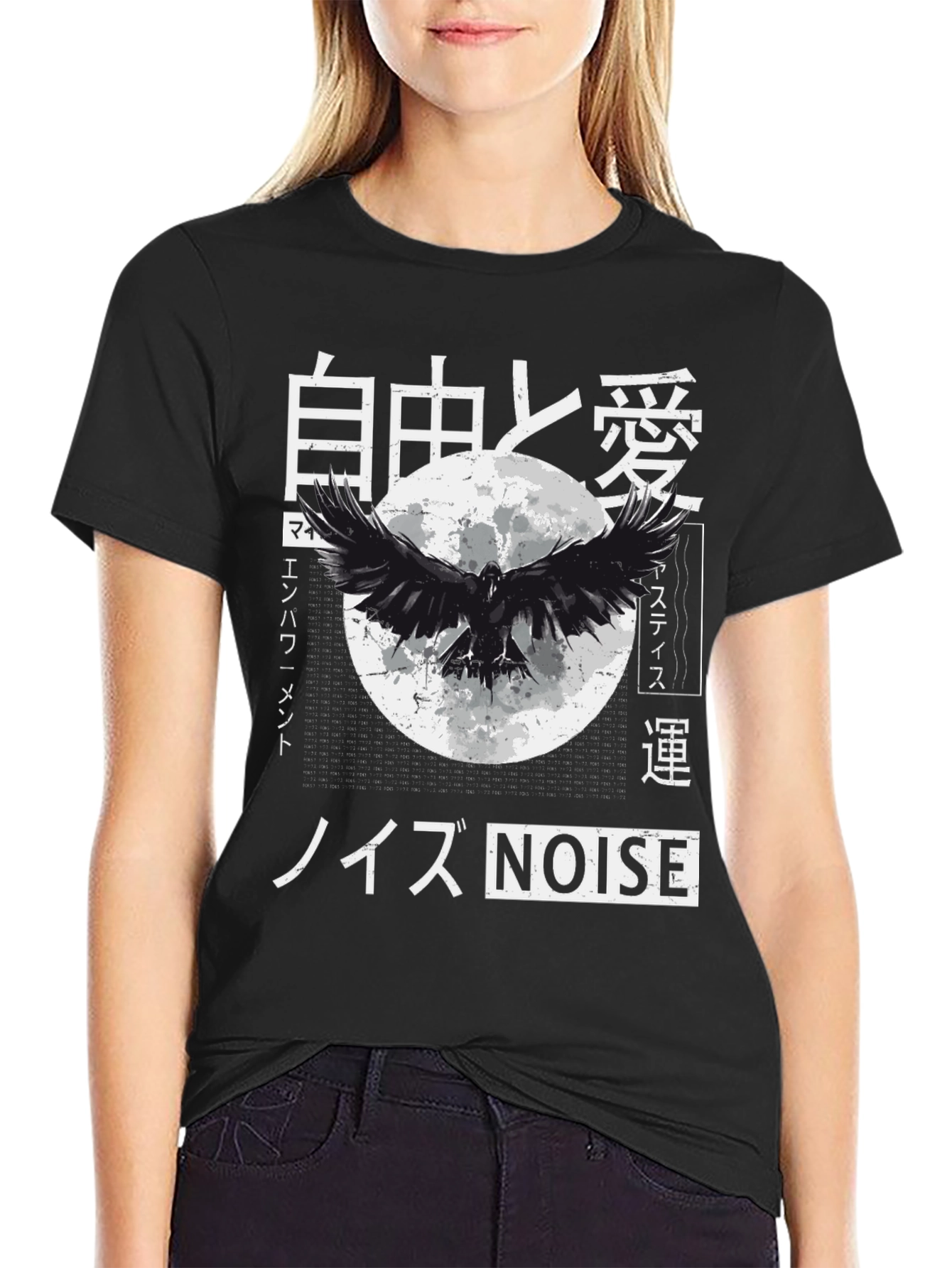 Japanese Raven Graphic T-Shirt