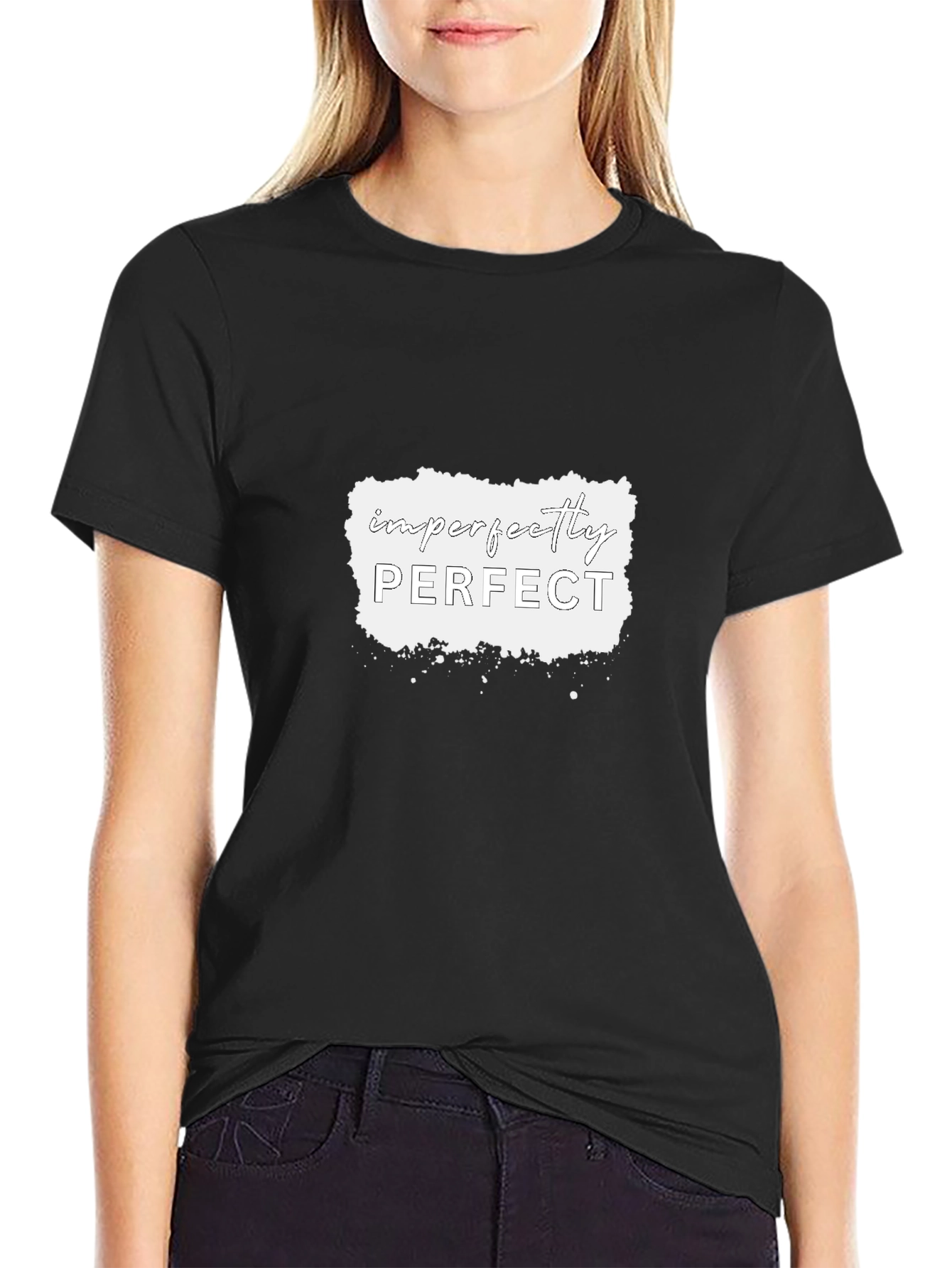 Imperfectly Perfect Graphic Tee - Black Cotton Shirt