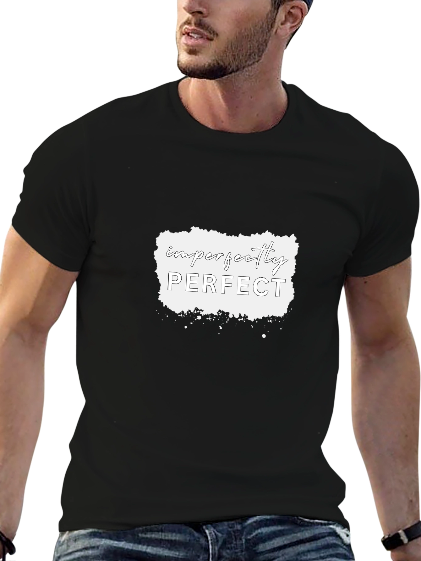 Imperfectly Perfect Graphic Tee - Black Cotton Shirt