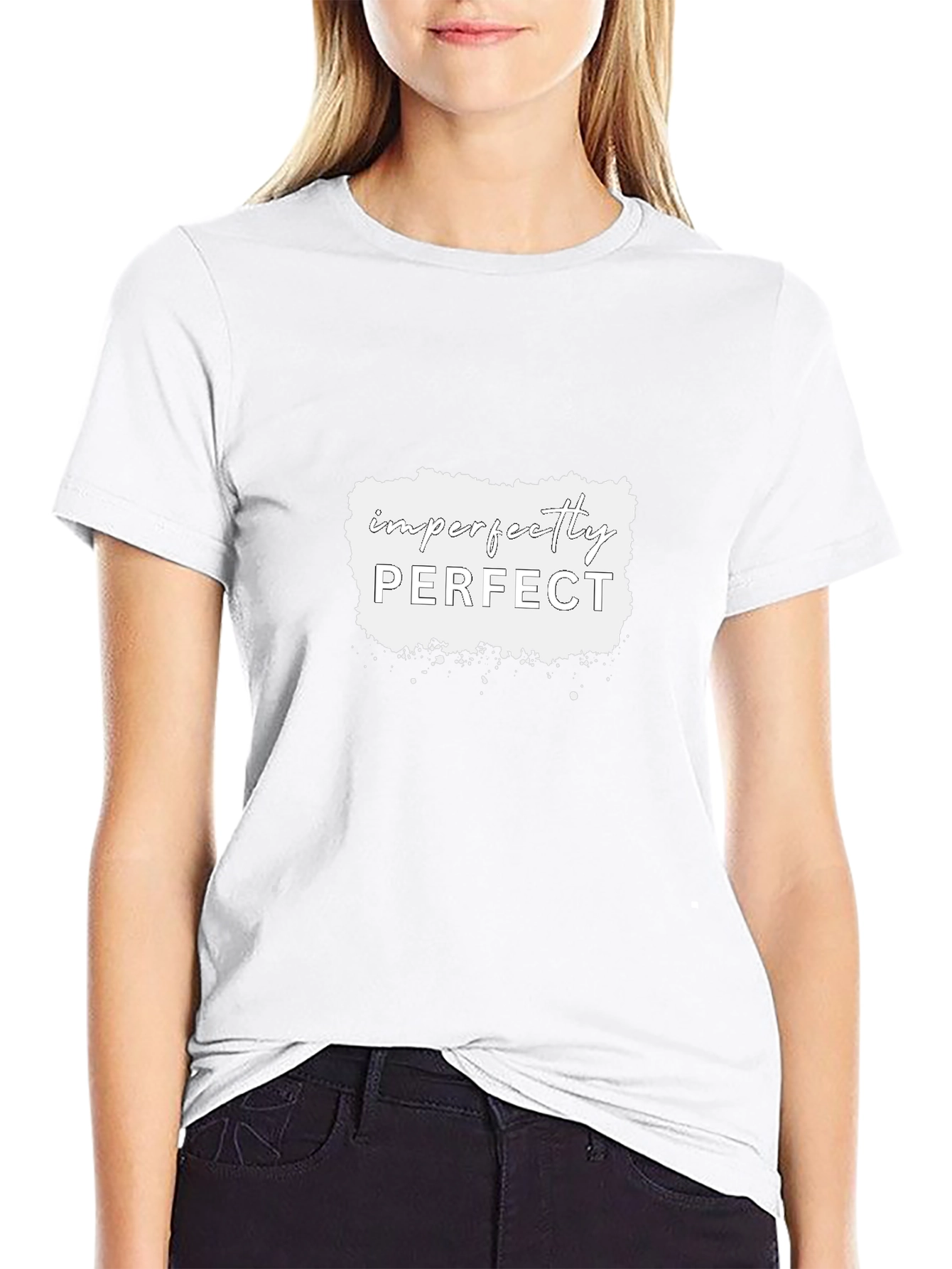 Imperfectly Perfect Graphic Tee - Black Cotton Shirt