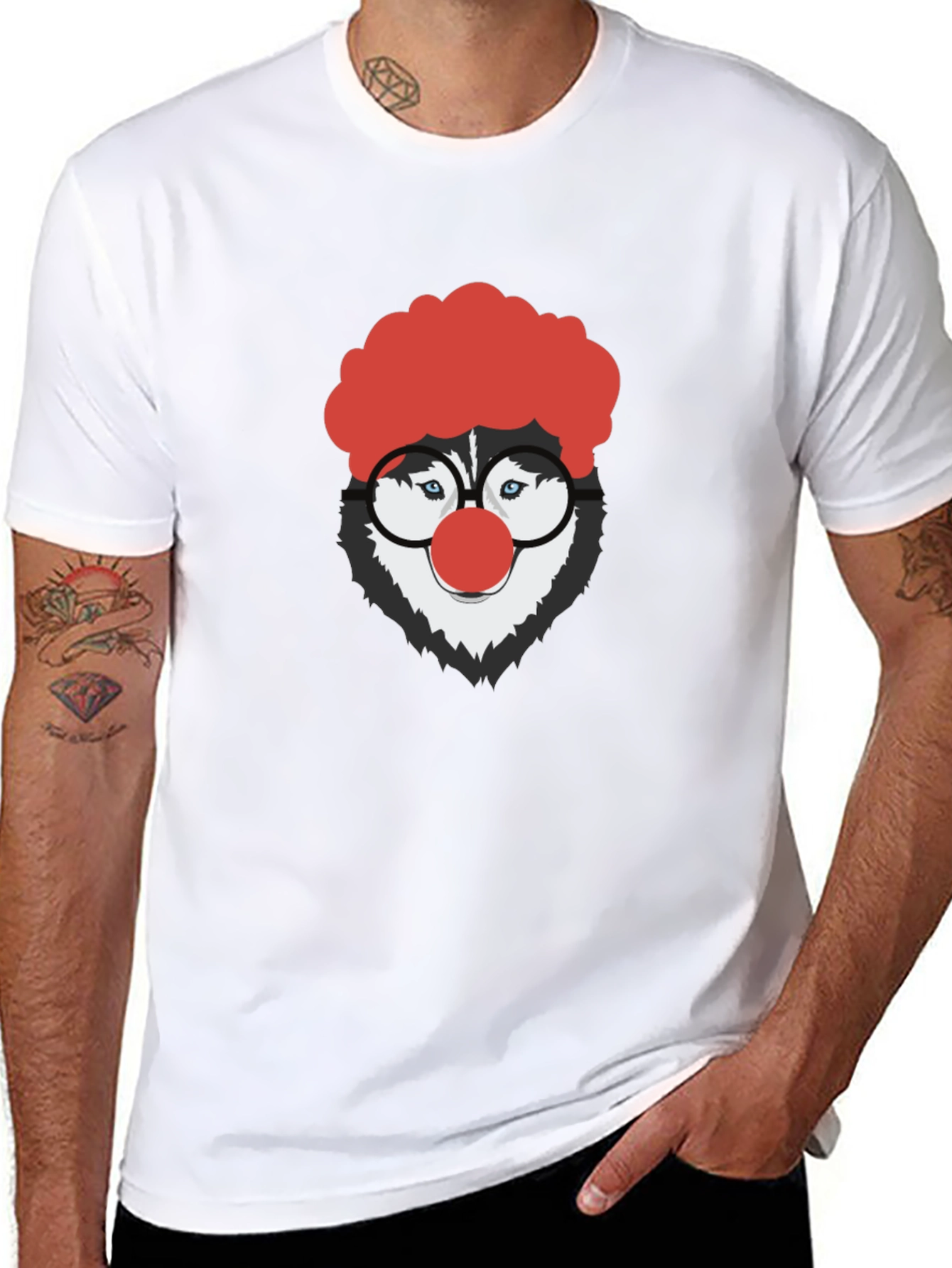 Clown Dog Graphic Tee - Unisex Cotton T-Shirt