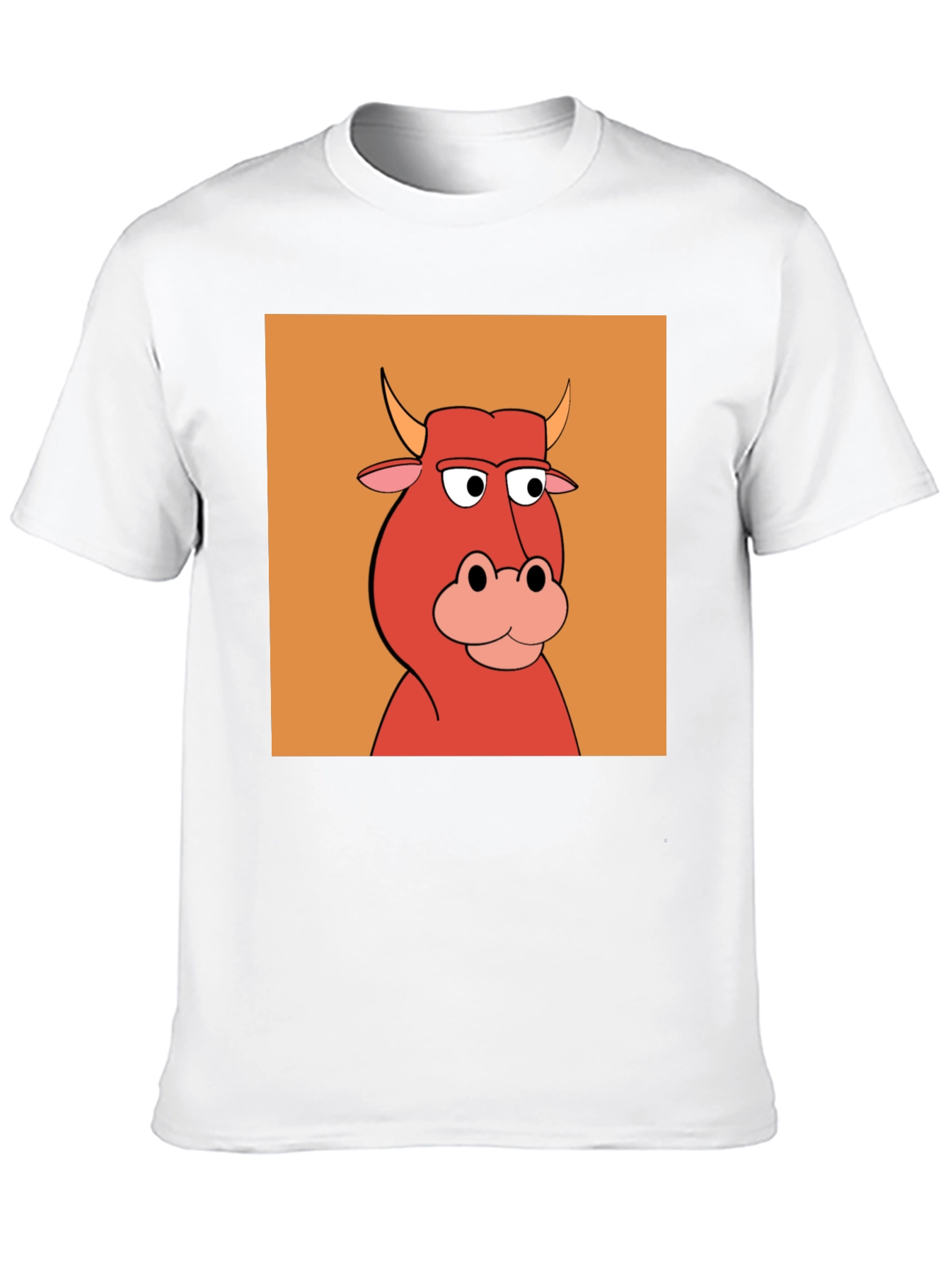Cartoon Bull Graphic Tee - Unique Animal Design