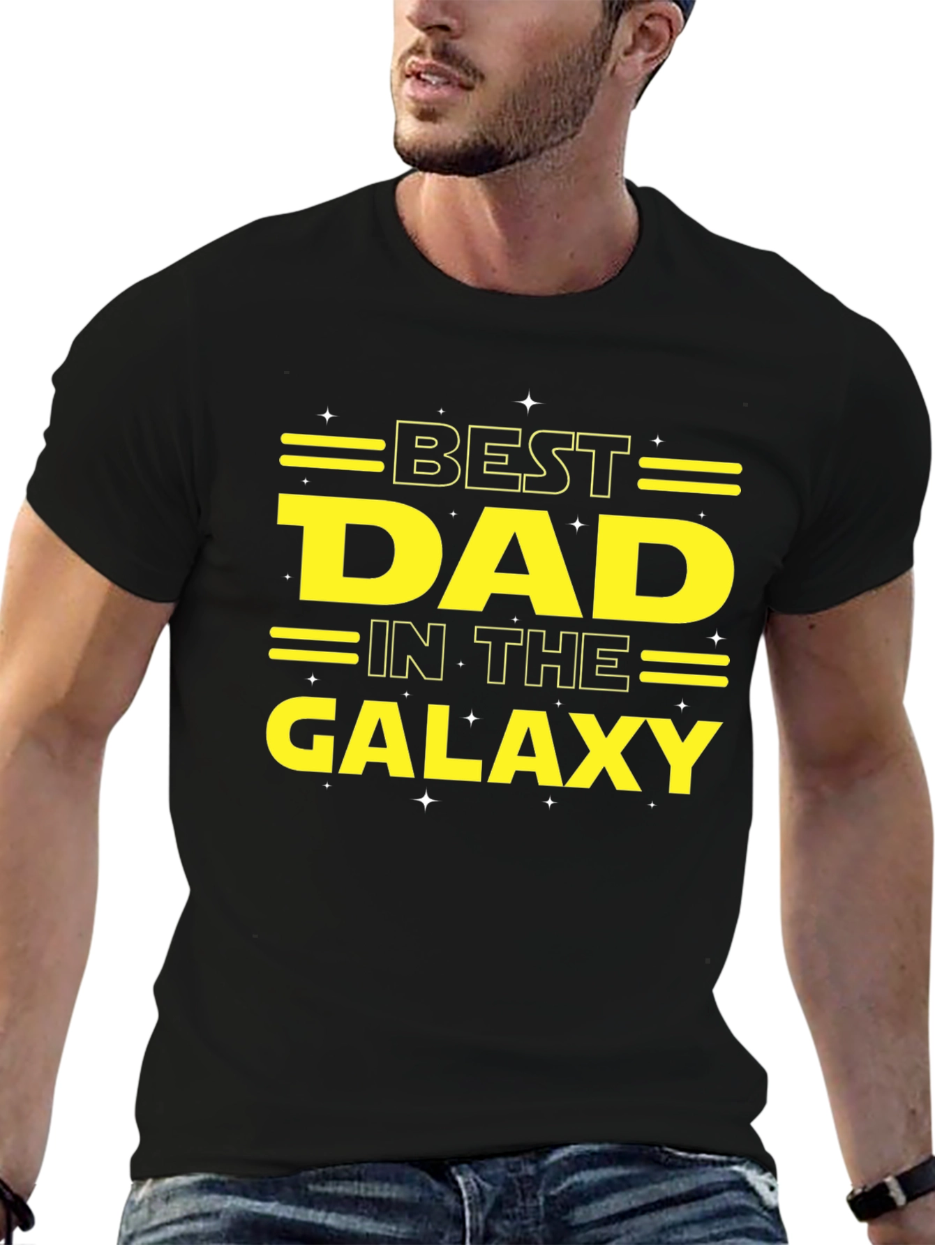 Best Dad in the Galaxy Black T-Shirt