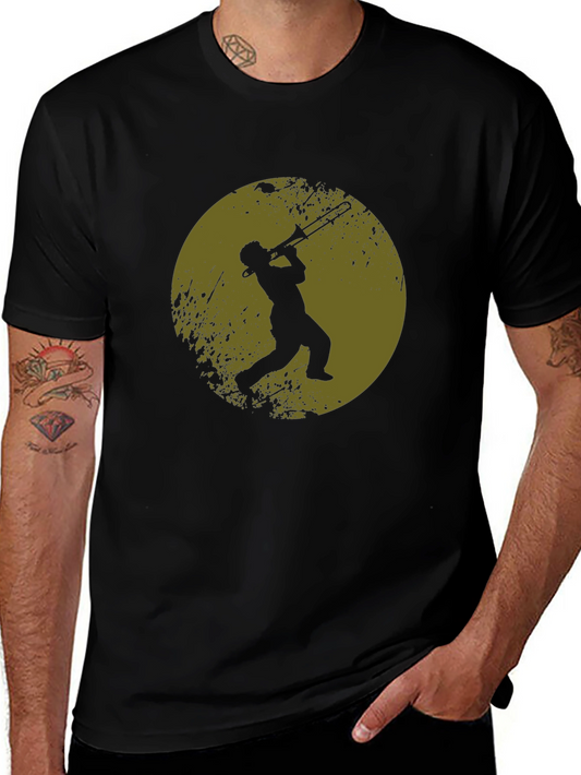 Trombone Player Graphic Tee - Vintage Musician Design