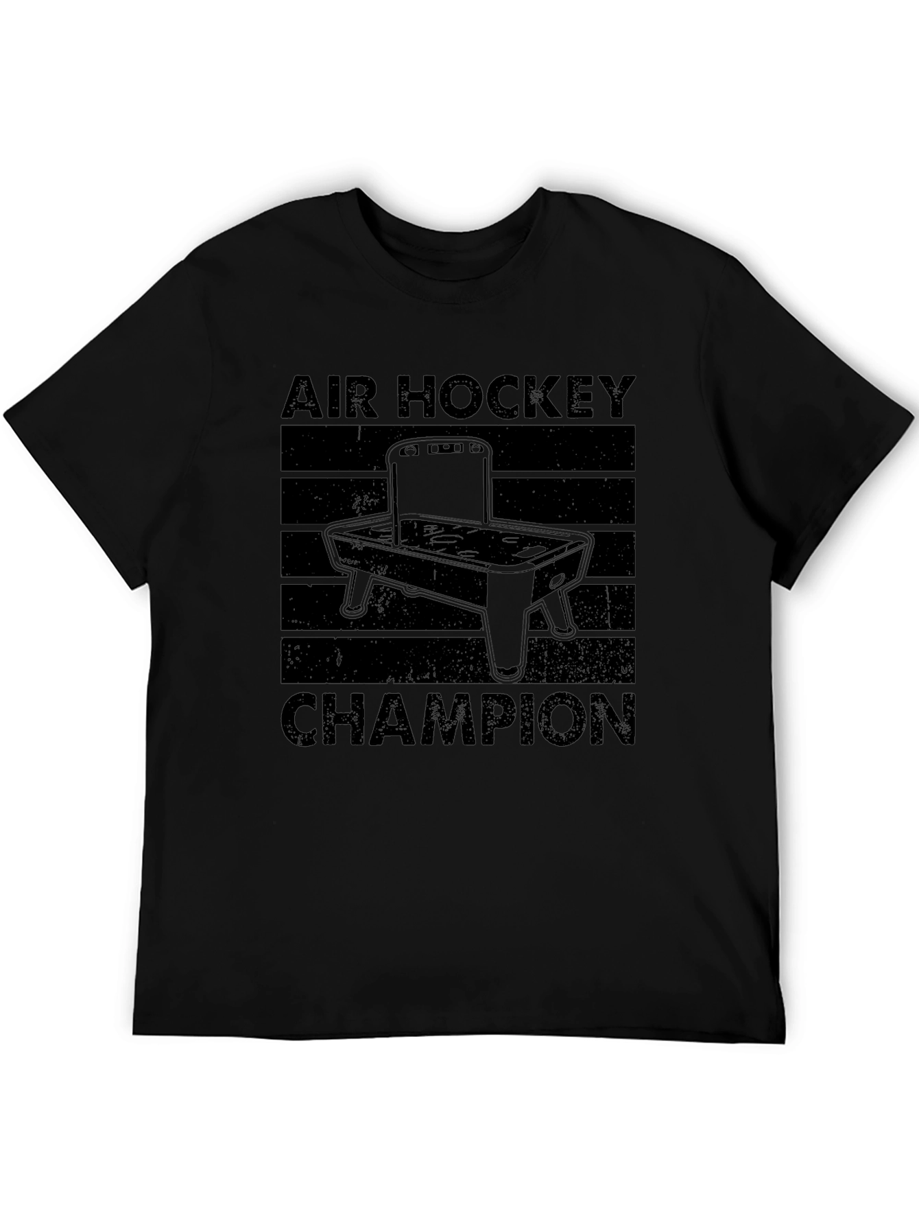 Air Hockey Champion Black Graphic Tee