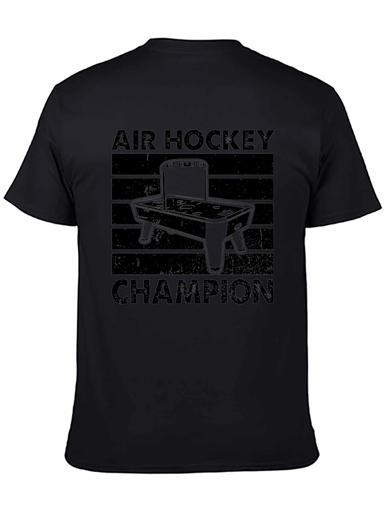 Air Hockey Champion Black Graphic Tee