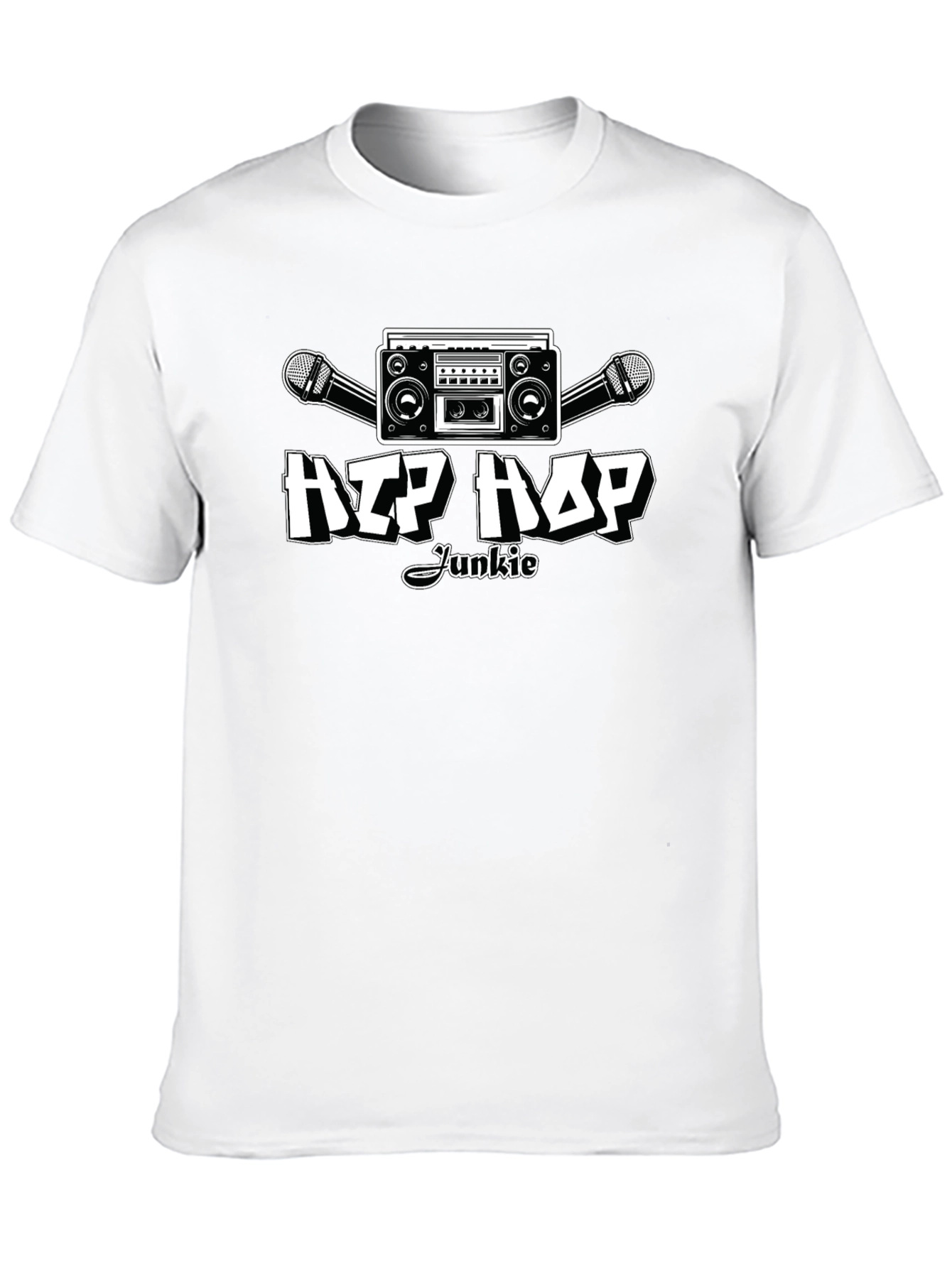 Hip Hop Junkie Black T-Shirt - Music Lover Apparel