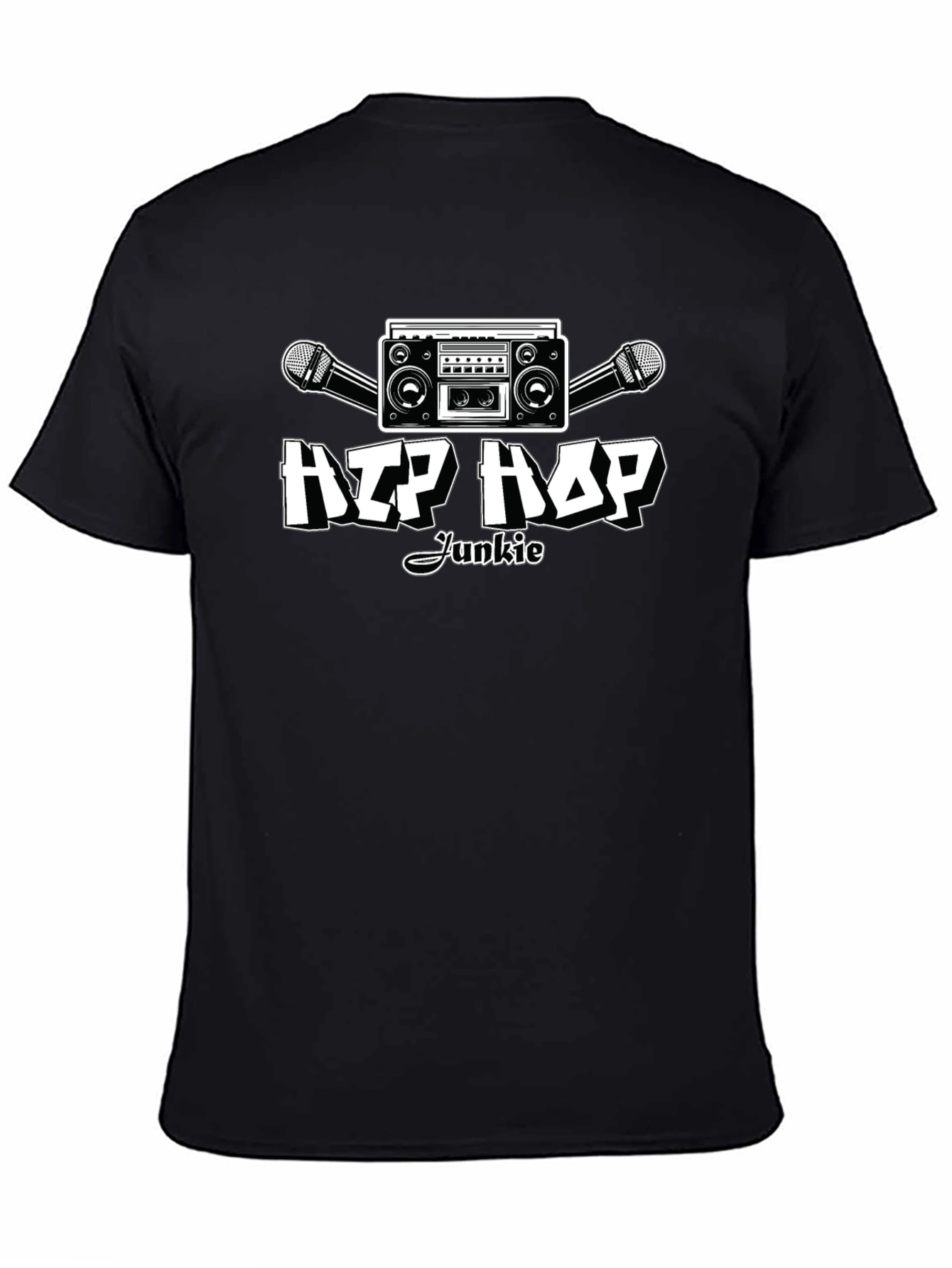 Hip Hop Junkie Black T-Shirt - Music Lover Apparel