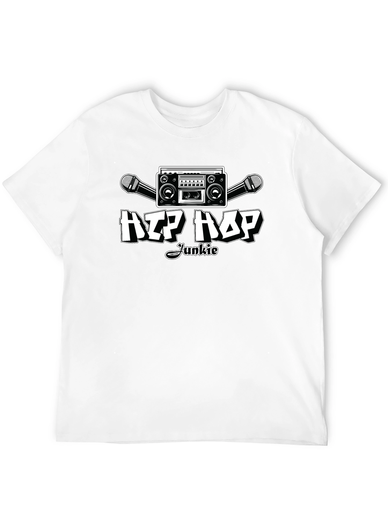 Hip Hop Junkie Black T-Shirt - Music Lover Apparel