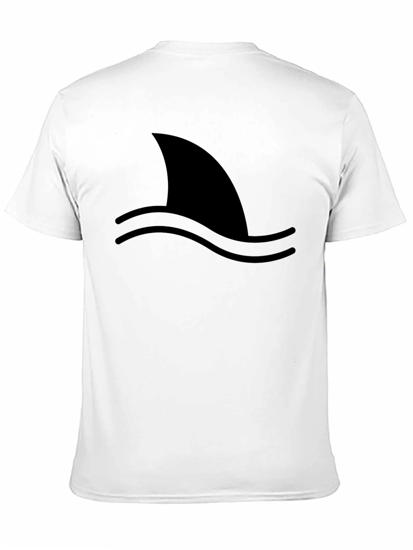 Shark Fin Graphic Tee - Black Cotton T-Shirt