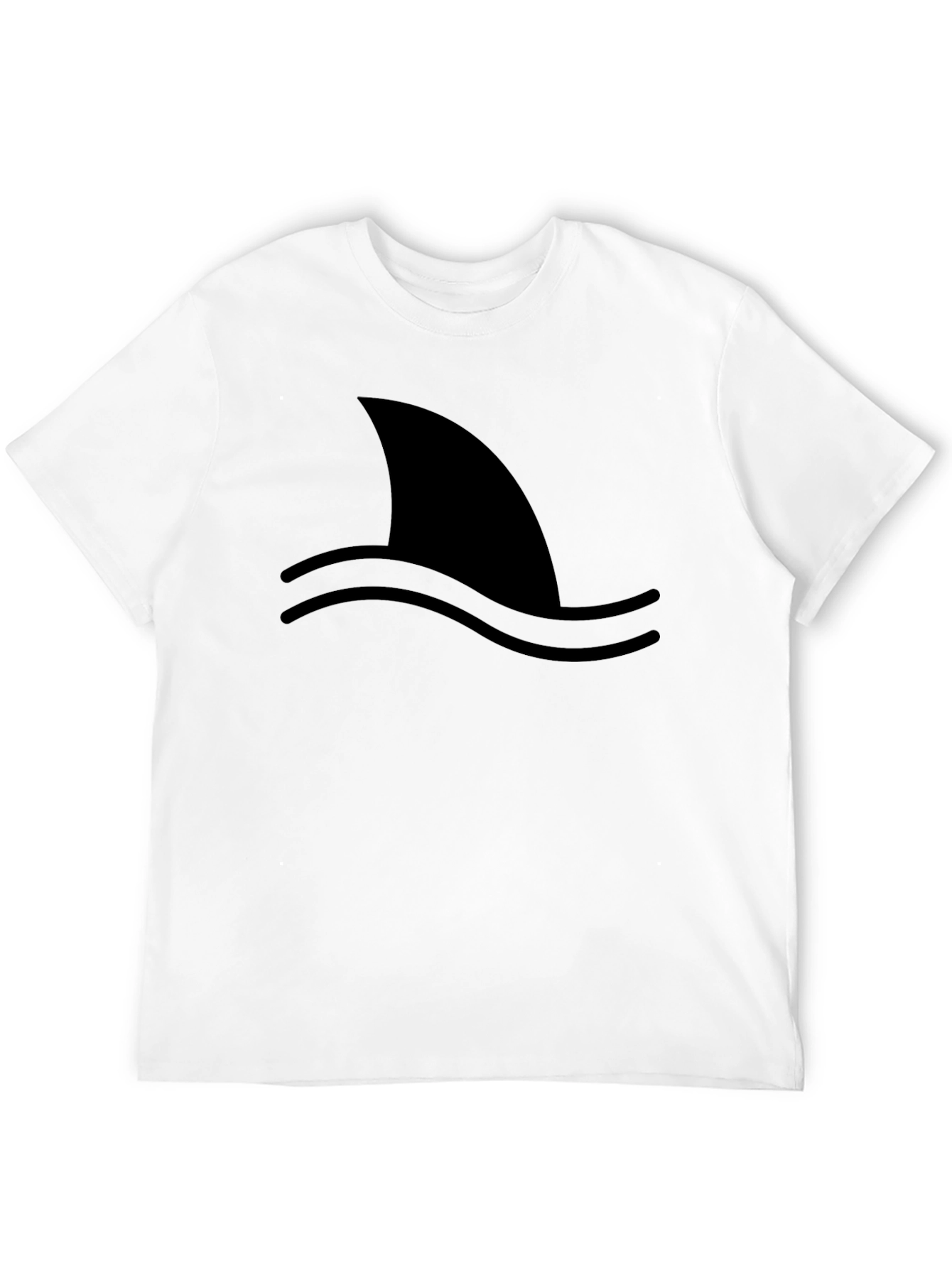 Shark Fin Graphic Tee - Black Cotton T-Shirt