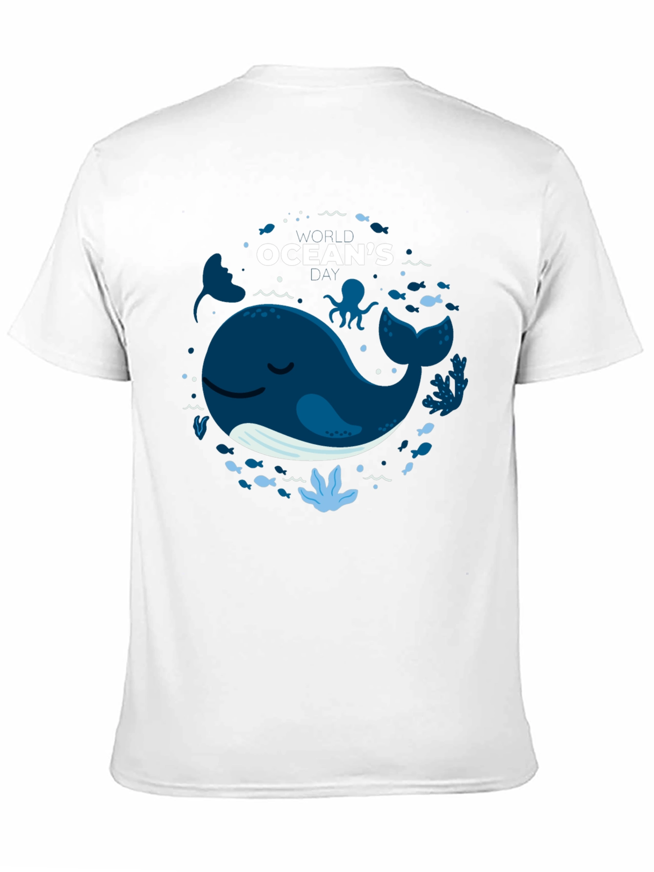 Oceans Whale Graphic Print Black T-Shirt