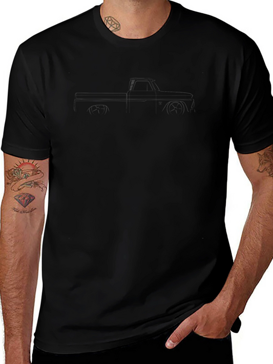 Classic Truck Outline Black T-Shirt