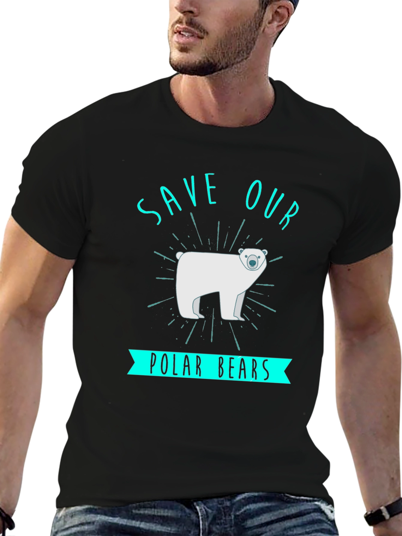 Save Our Polar Bears Graphic Tee - Black