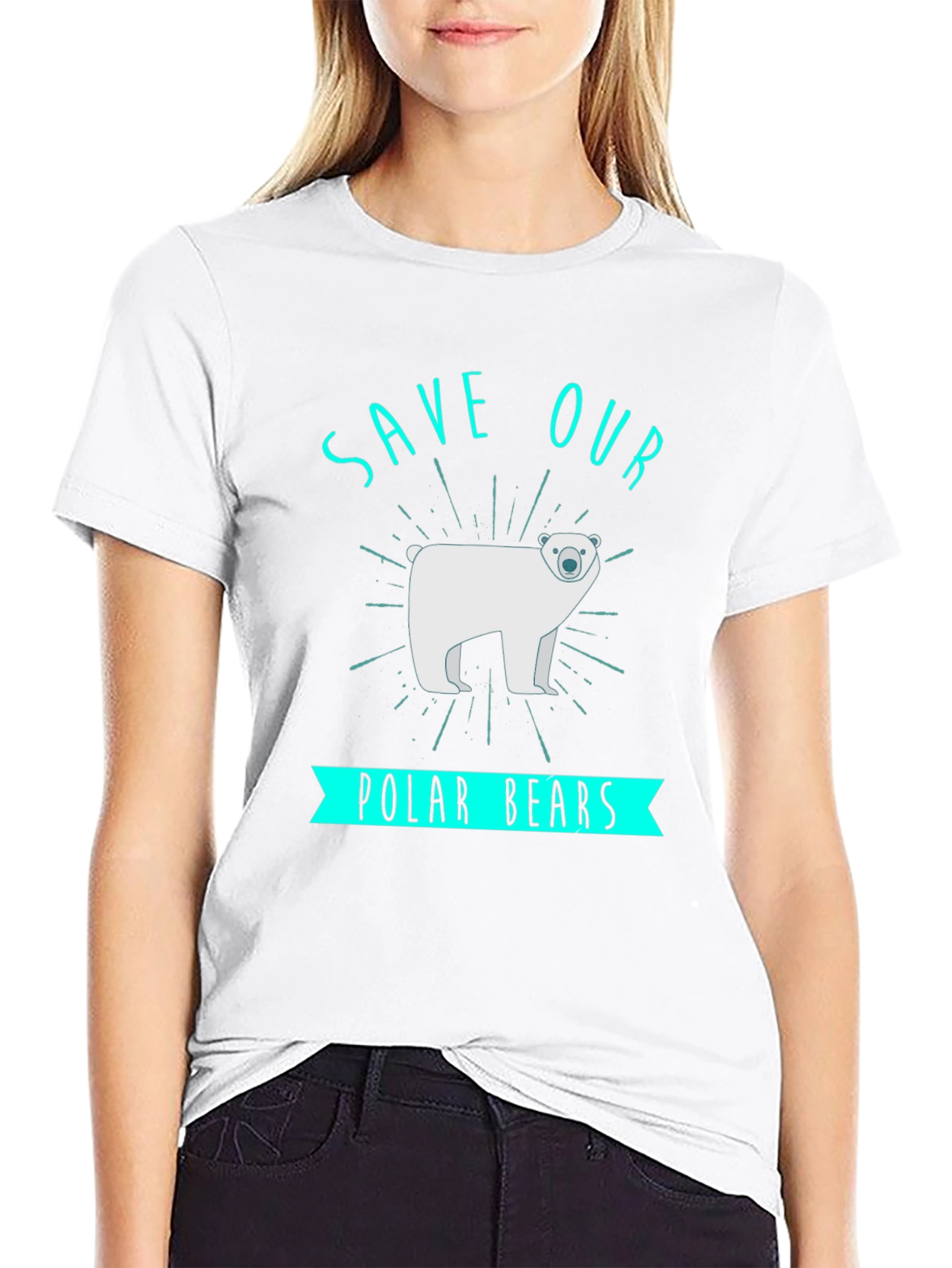 Save Our Polar Bears Graphic Tee - Black