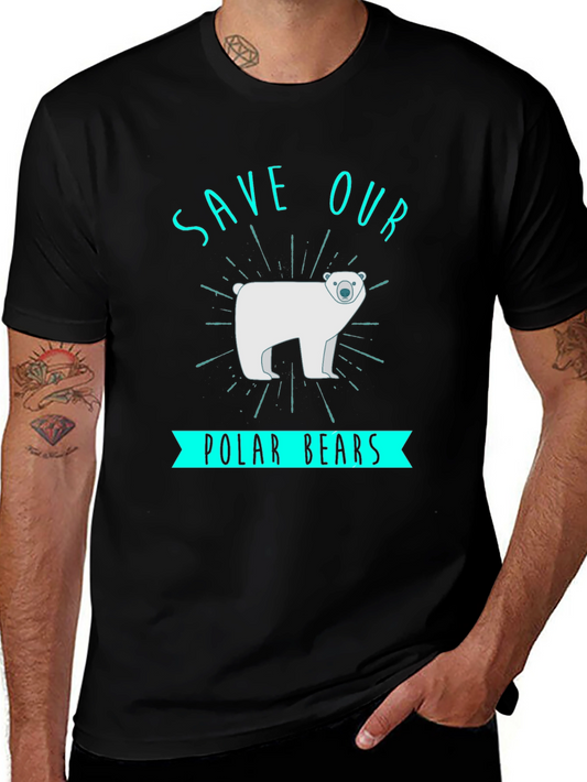 Save Our Polar Bears Graphic Tee - Black