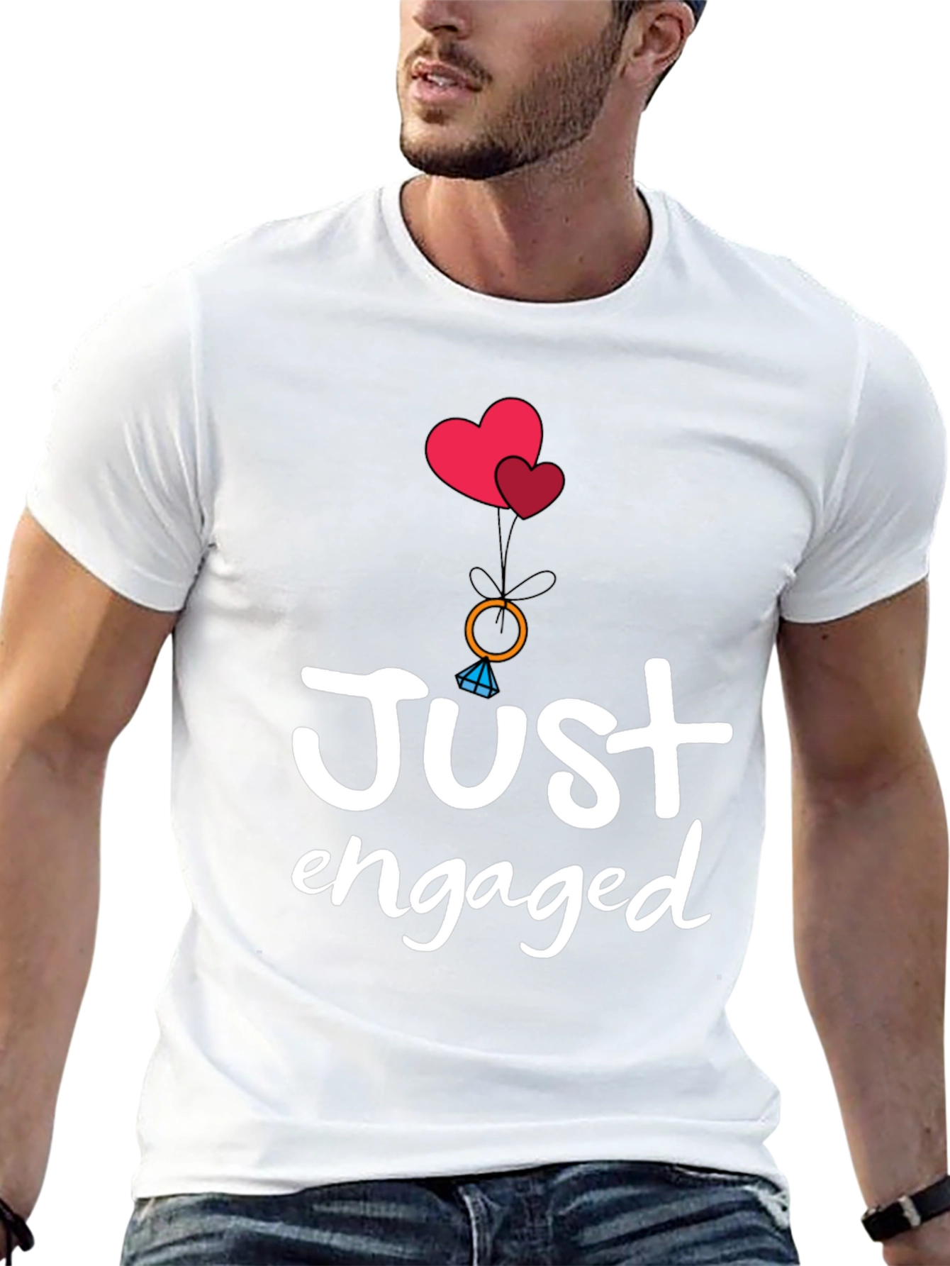 Just Engaged T-Shirt - Romantic Graphic Tee