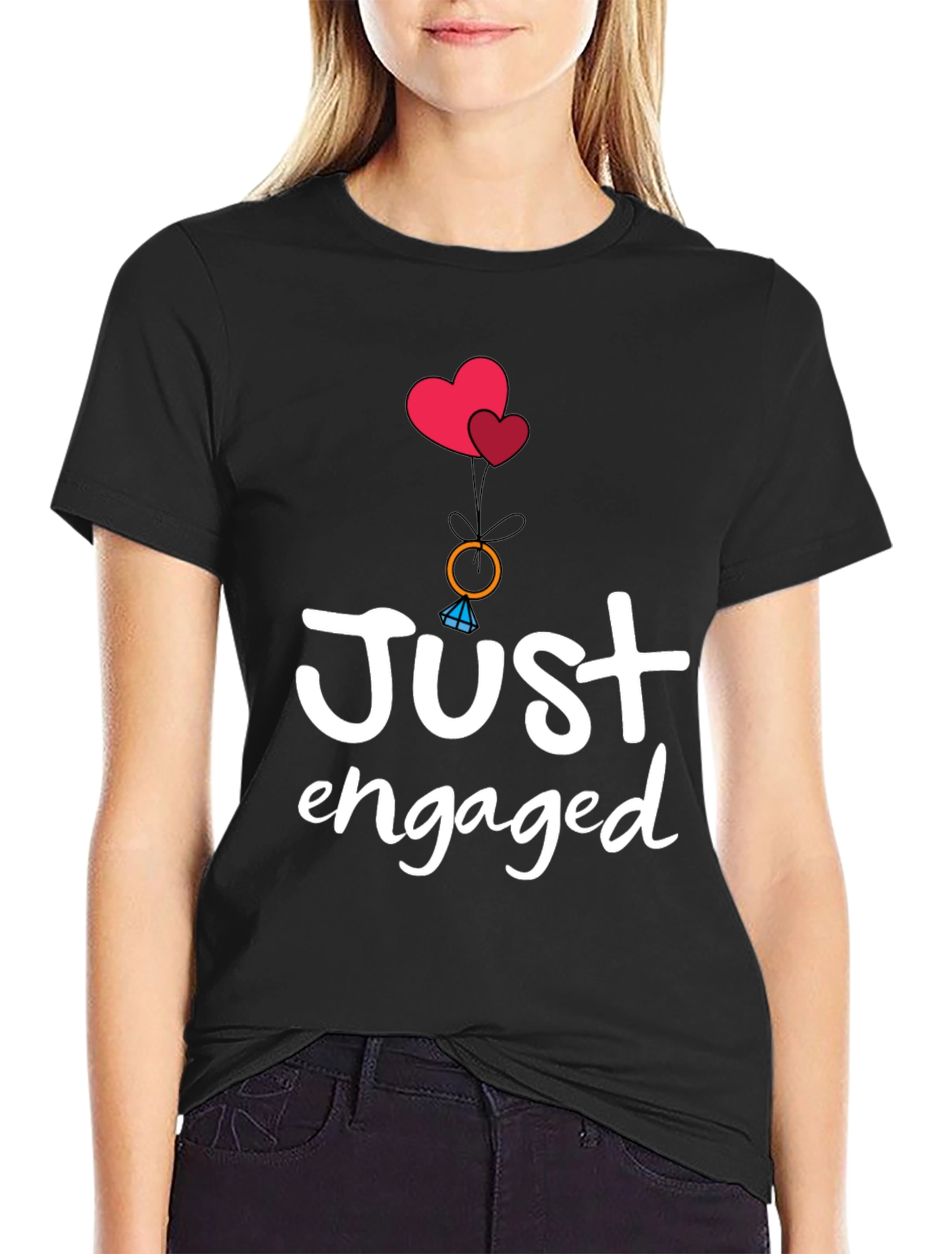 Just Engaged T-Shirt - Romantic Graphic Tee