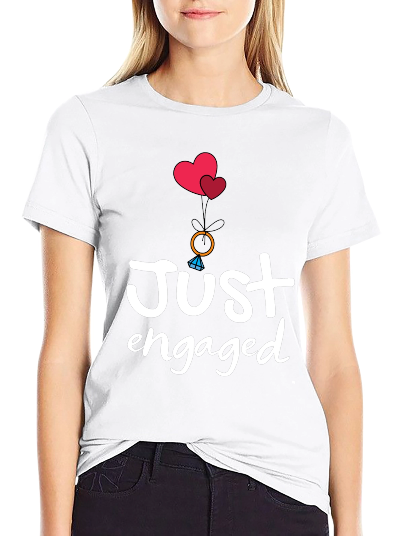 Just Engaged T-Shirt - Romantic Graphic Tee