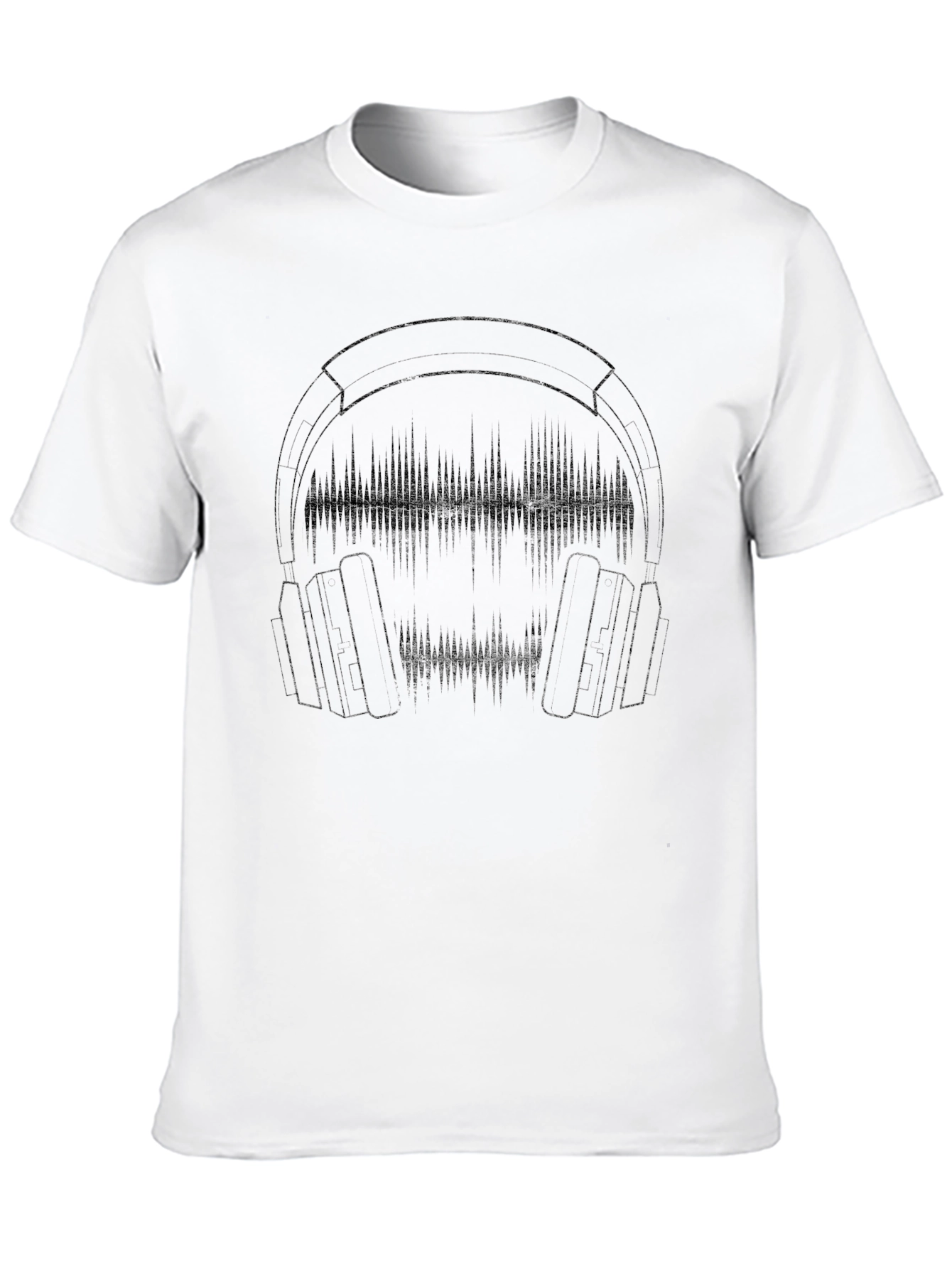 Headphone Equalizer Graphic Black T-Shirt