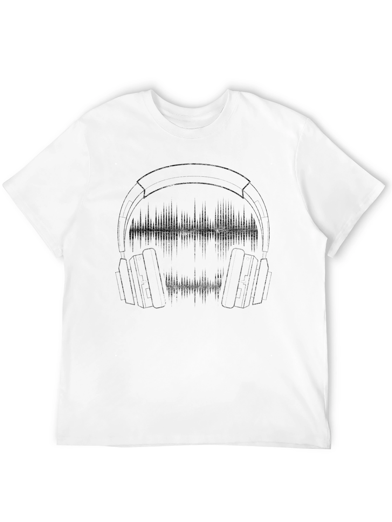 Headphone Equalizer Graphic Black T-Shirt