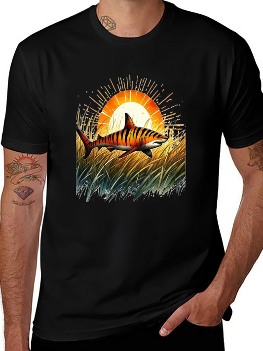 Tiger Shark Sunset Graphic Tee