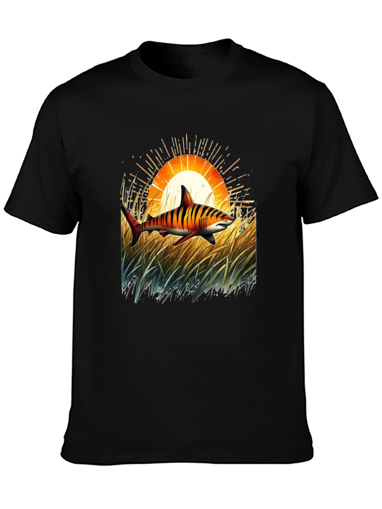 Tiger Shark Sunset Graphic Tee