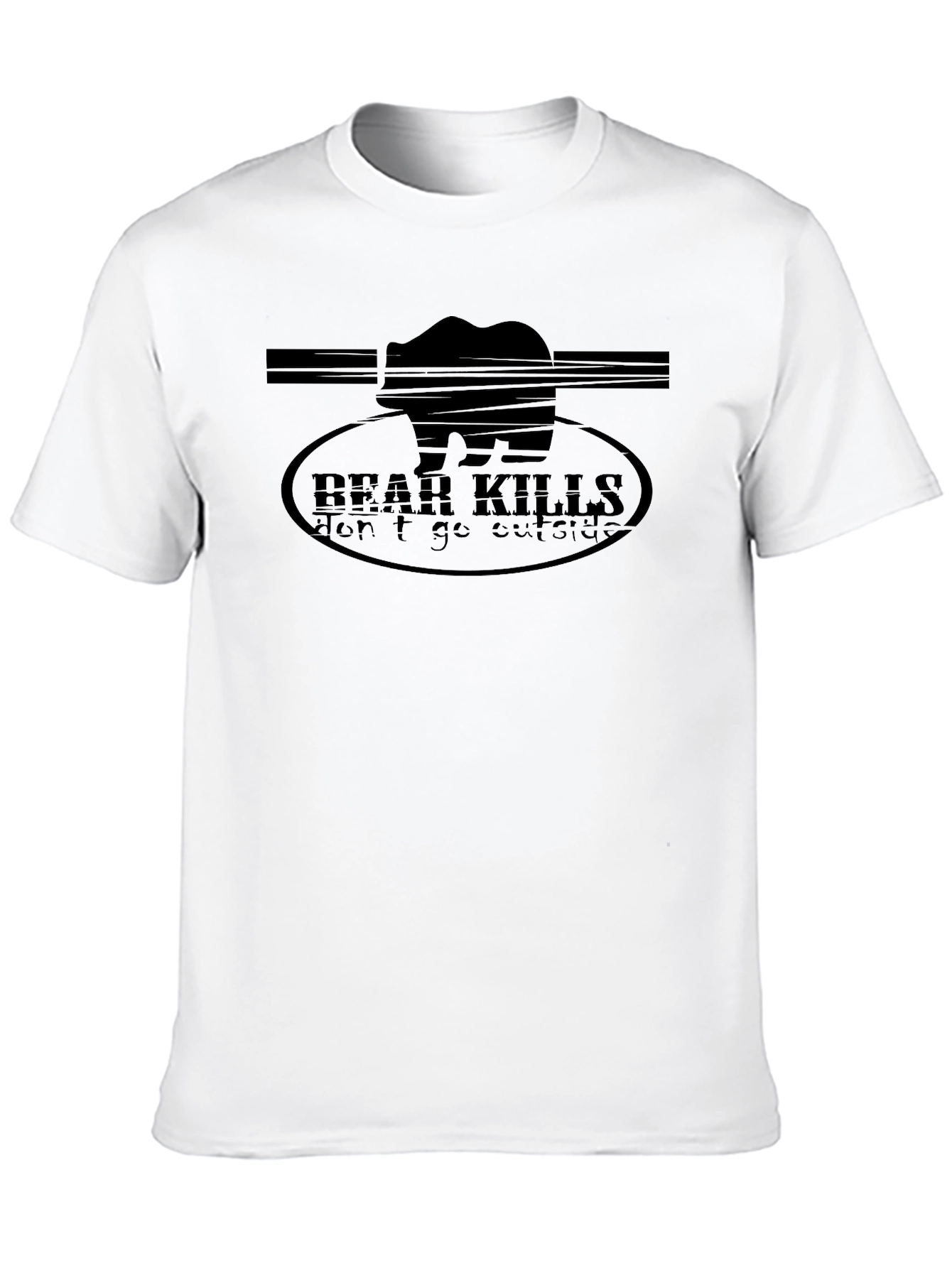 Bear Kills Dont Go Outside Graphic T-Shirt