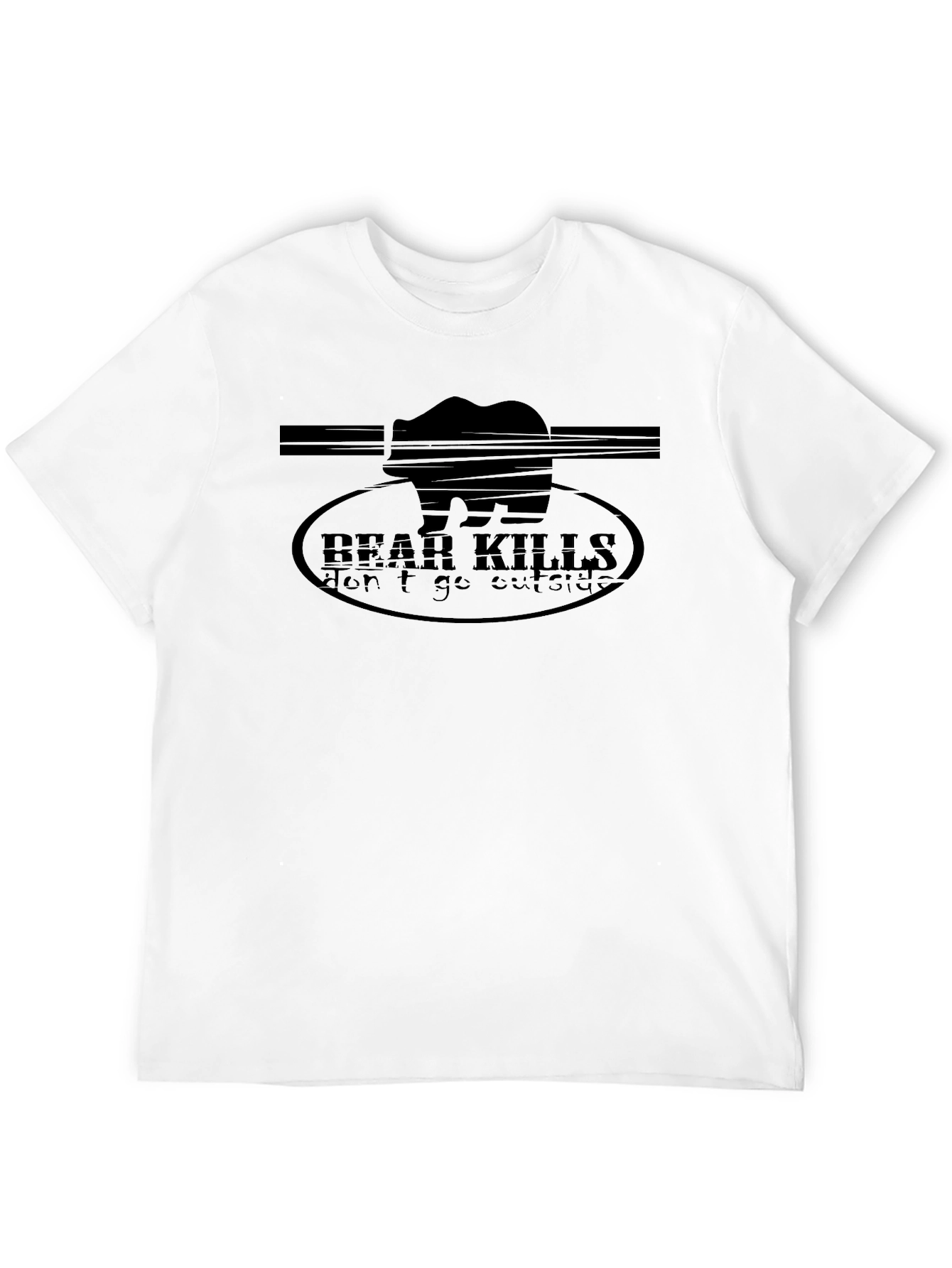 Bear Kills Dont Go Outside Graphic T-Shirt