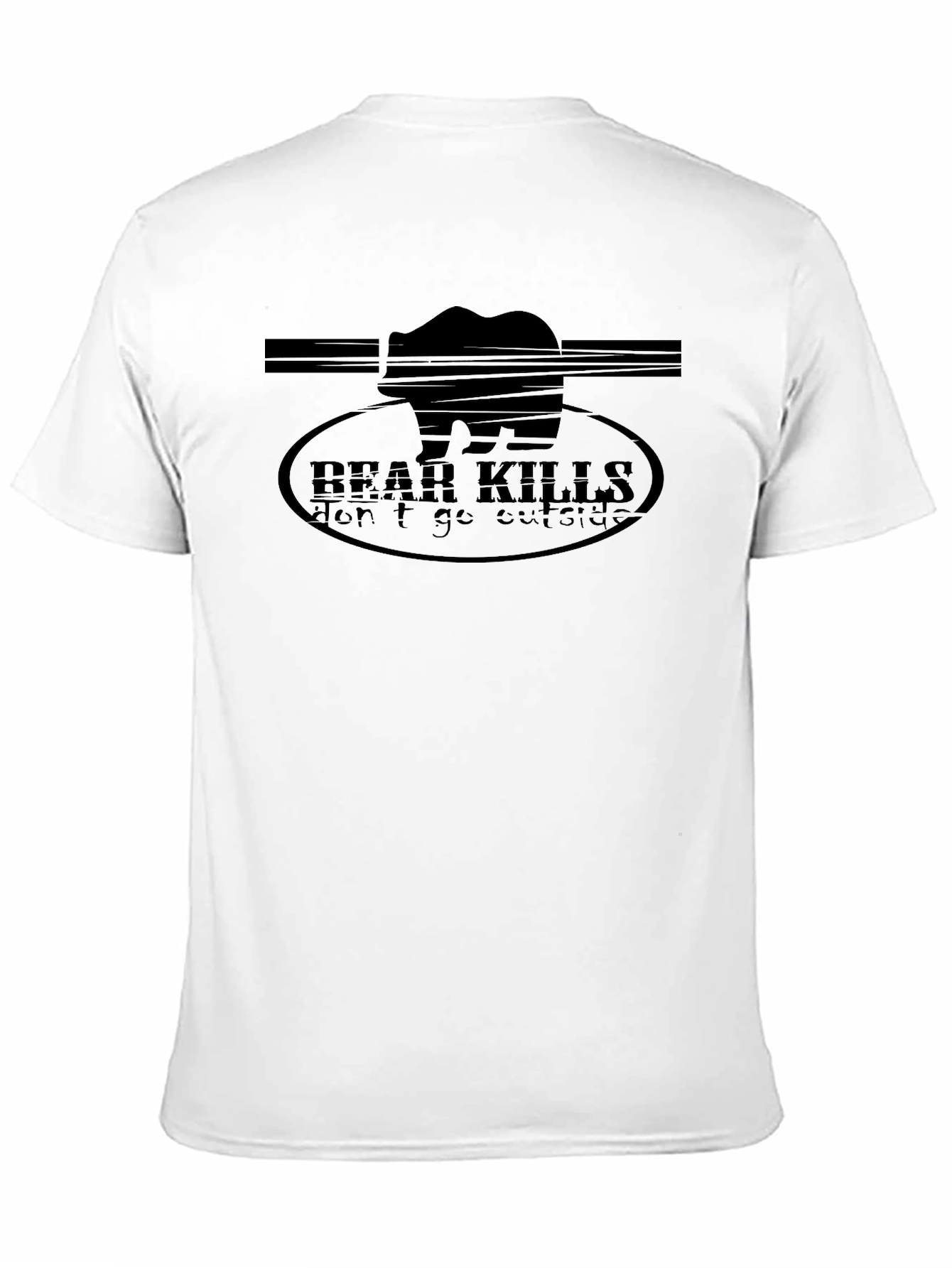 Bear Kills Dont Go Outside Graphic T-Shirt