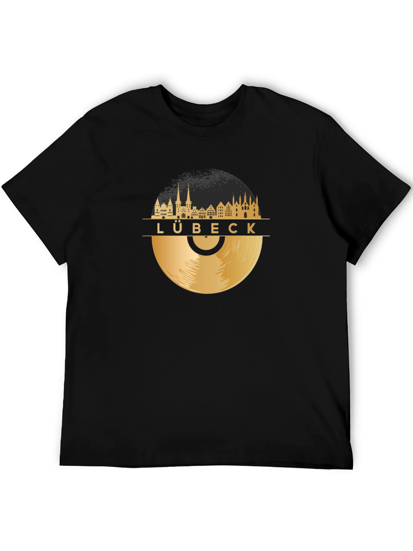 Lübeck City Skyline Record T-Shirt