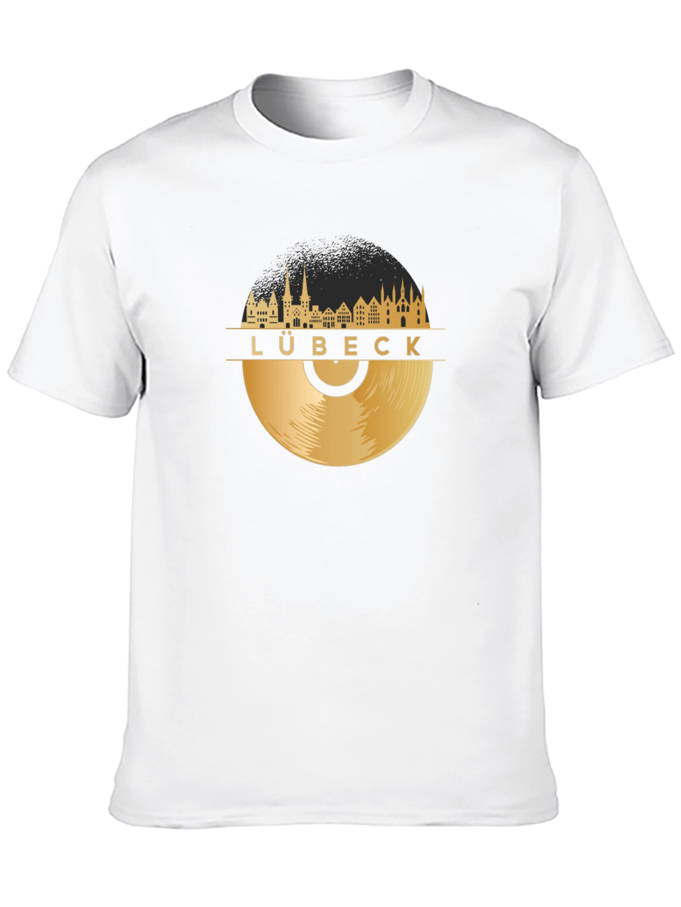 Lübeck City Skyline Record T-Shirt