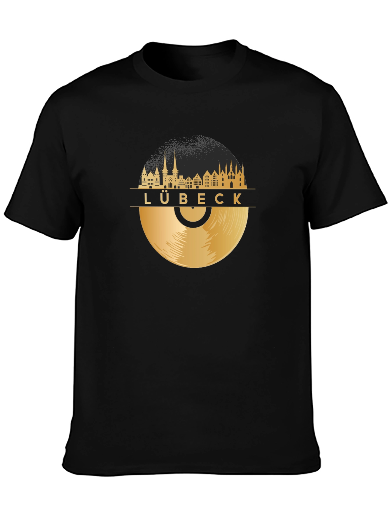 Lübeck City Skyline Record T-Shirt