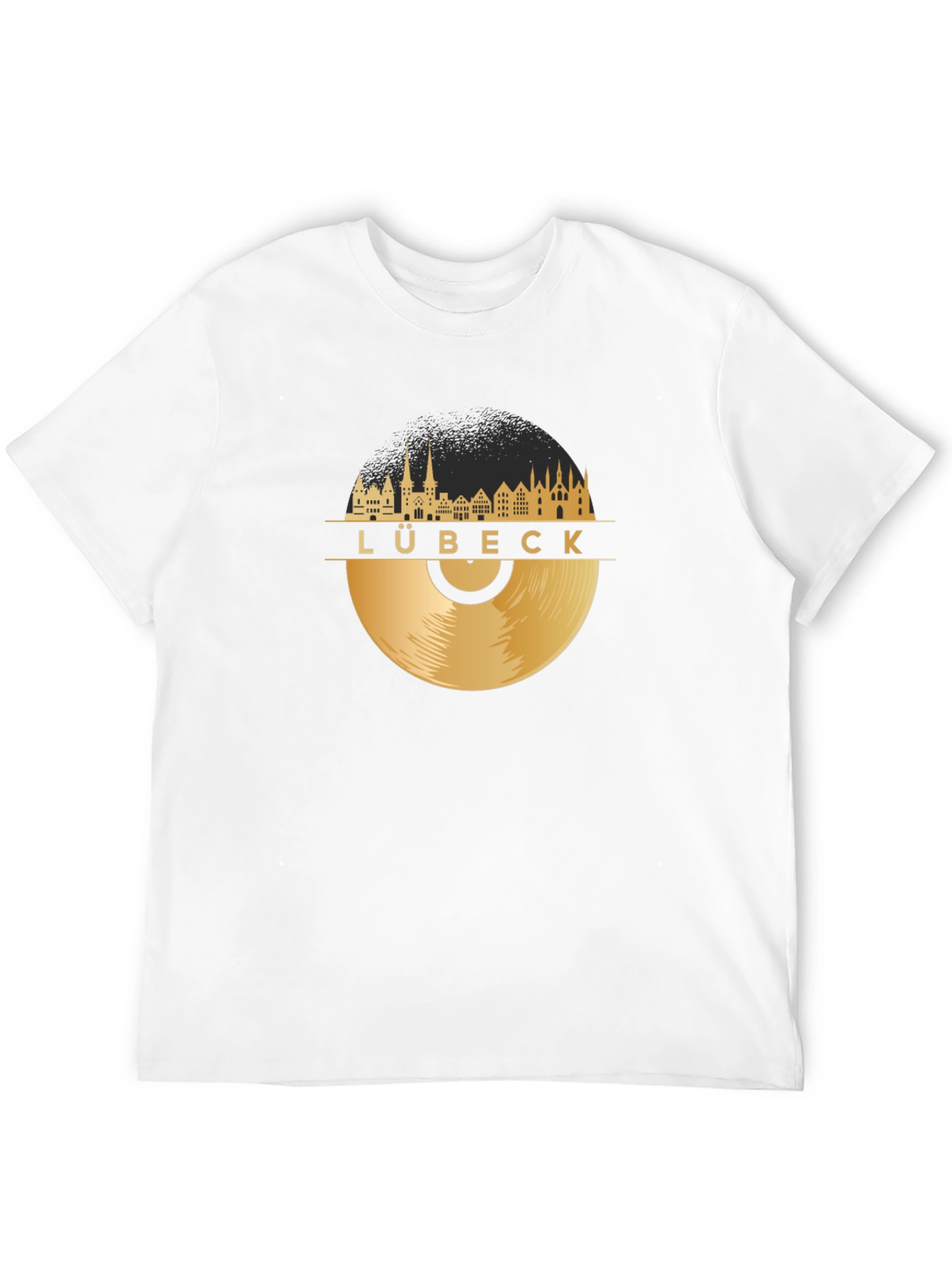 Lübeck City Skyline Record T-Shirt