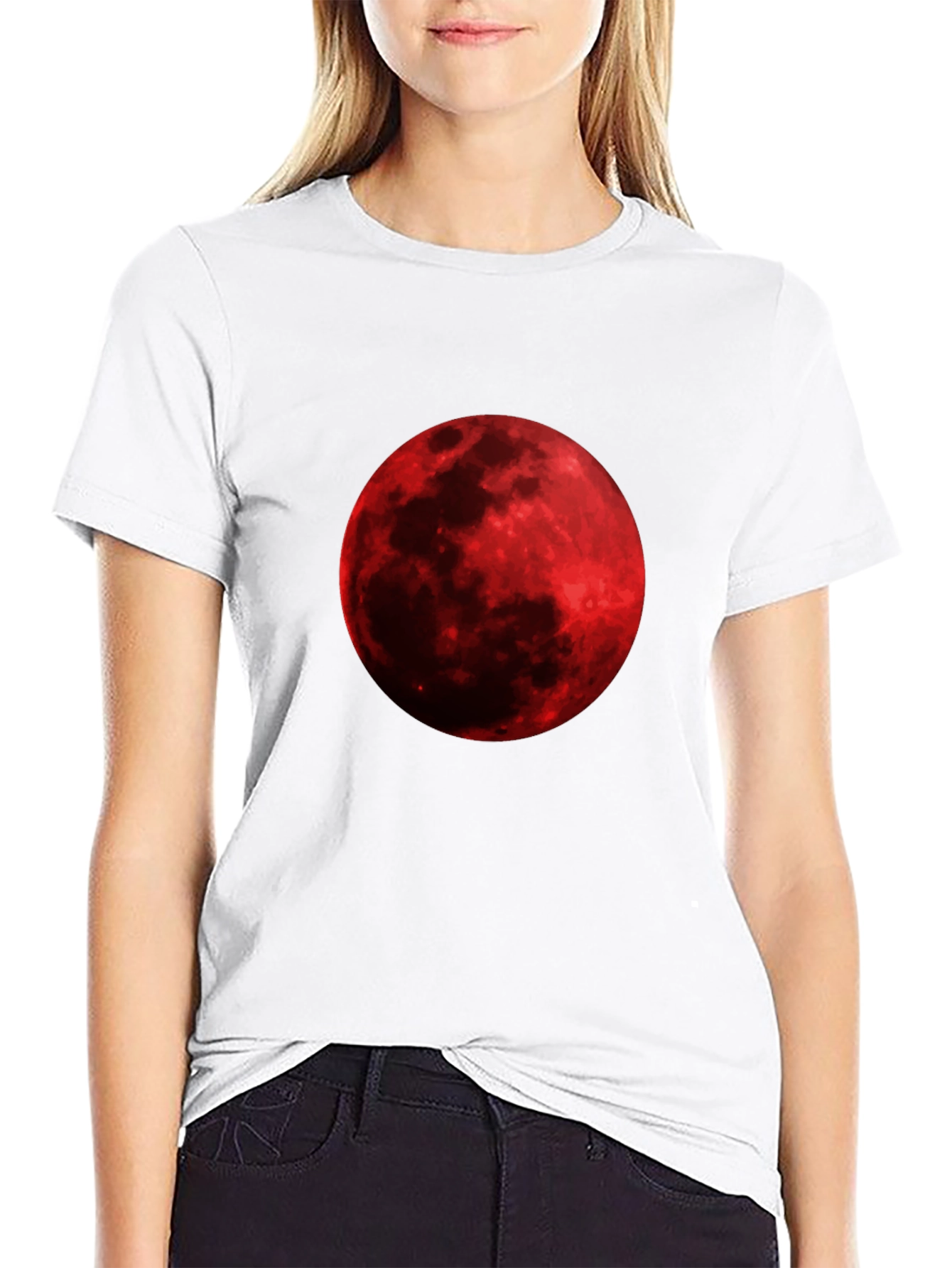 Blood Moon Graphic Tee - Black Cotton T-Shirt