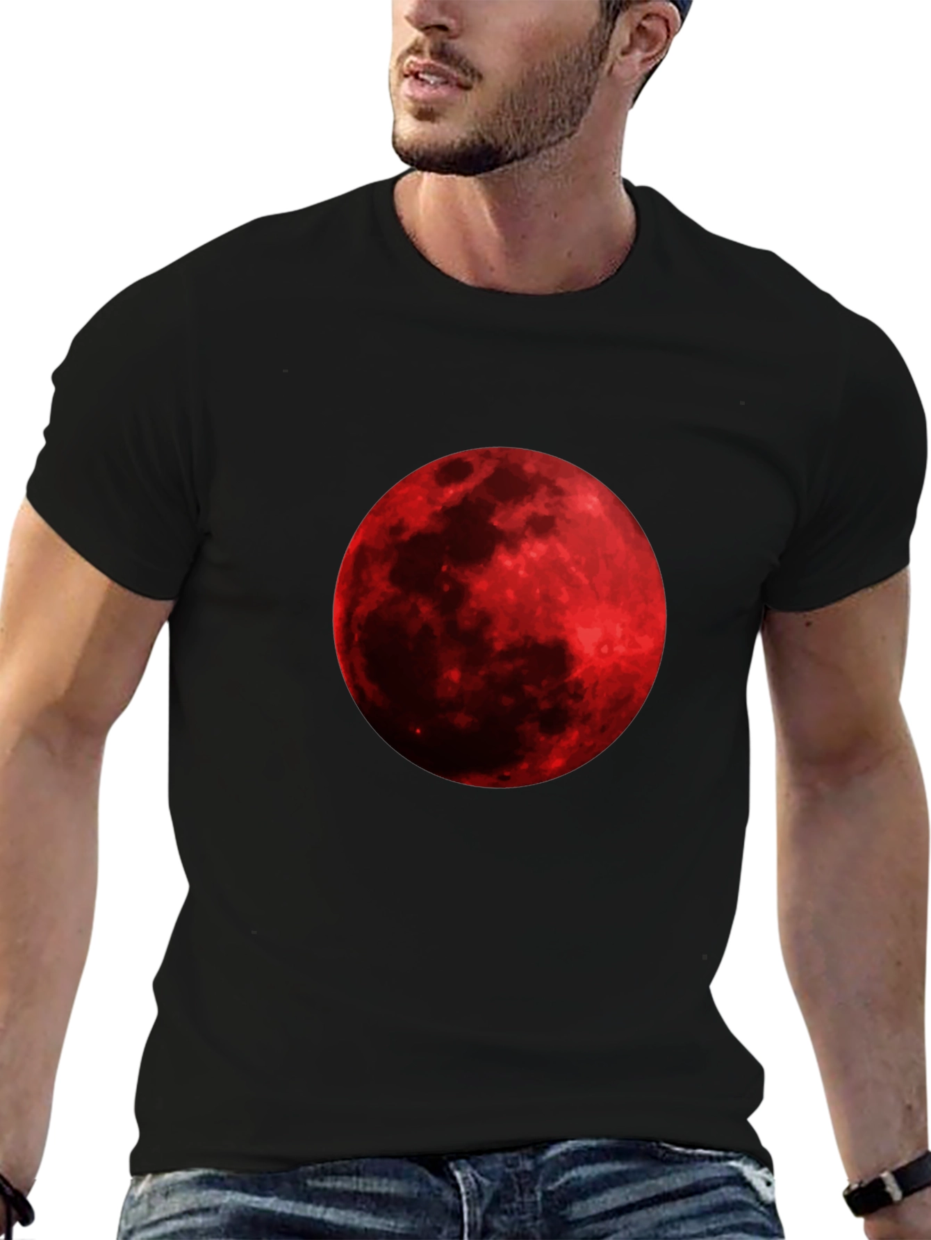 Blood Moon Graphic Tee - Black Cotton T-Shirt