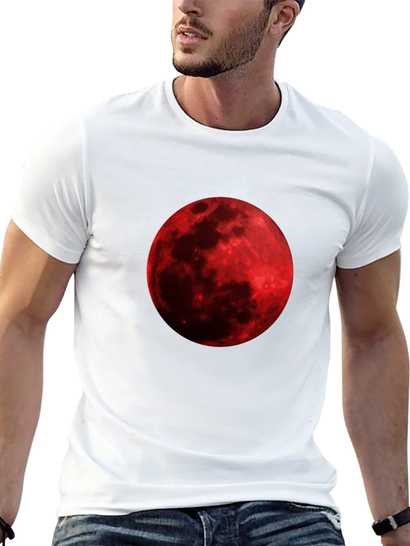 Blood Moon Graphic Tee - Black Cotton T-Shirt