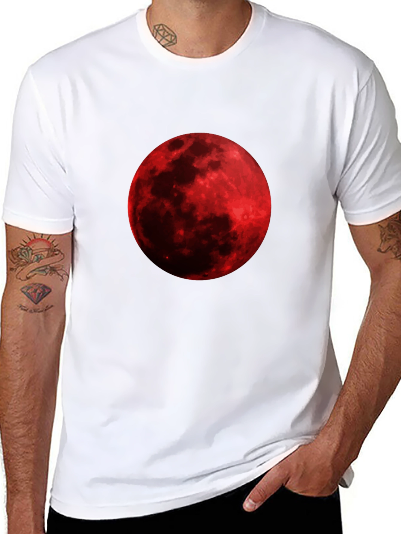 Blood Moon Graphic Tee - Black Cotton T-Shirt