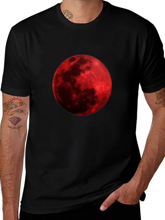 Blood Moon Graphic Tee - Black Cotton T-Shirt